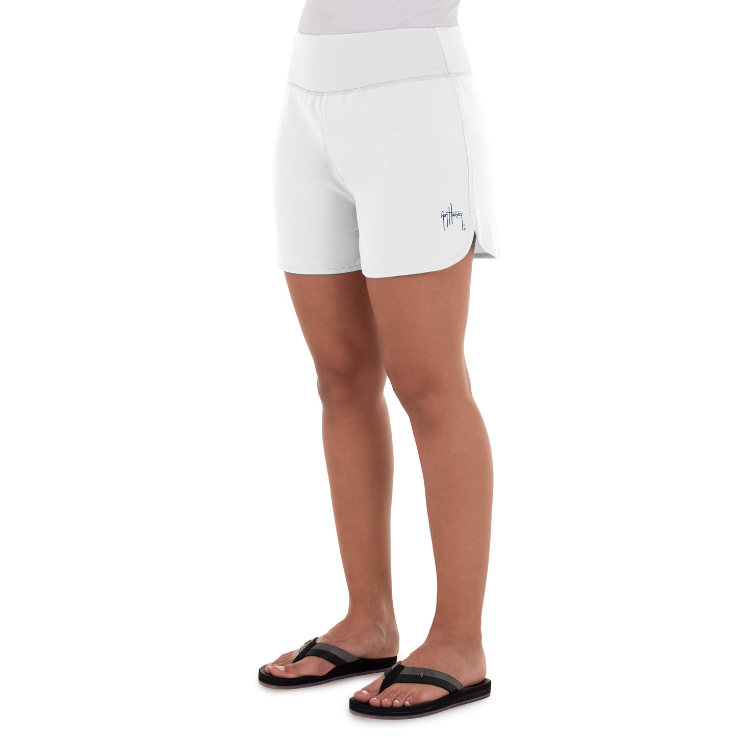 Ladies Core Solid White Performance Short View 4