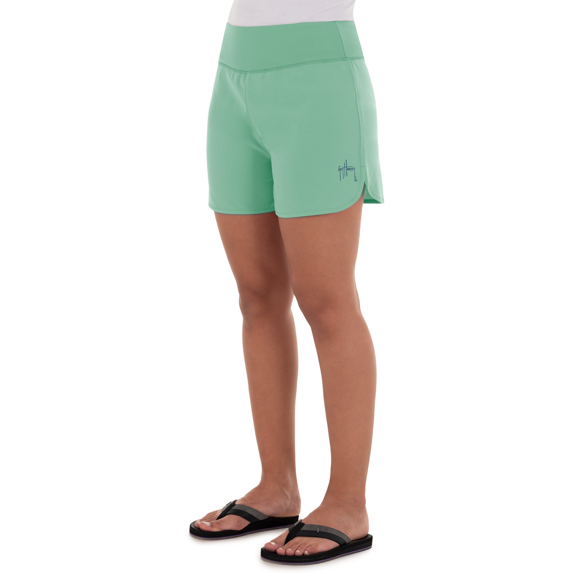 Ladies Core Solid Green Performance Short View 3