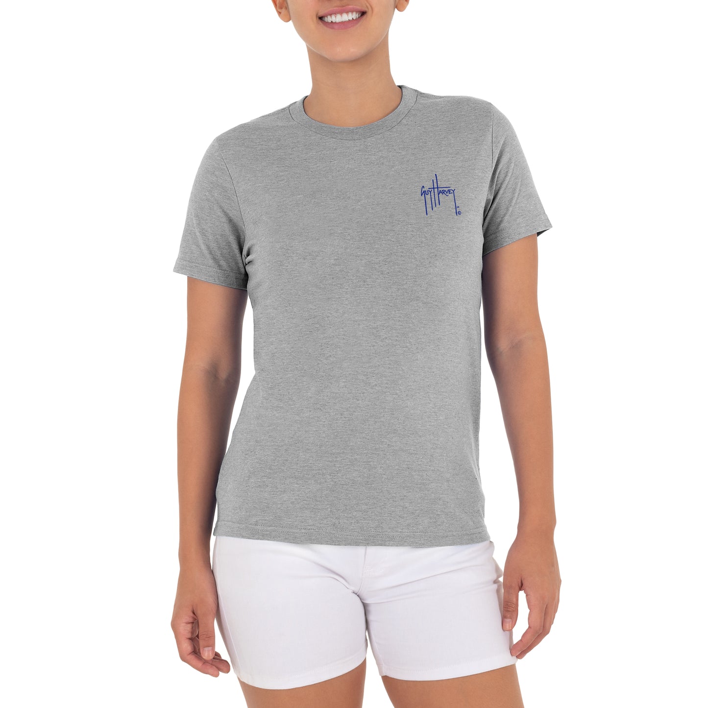 Ladies Hibiscus Dawn Short Sleeve Crew Neck T-Shirt