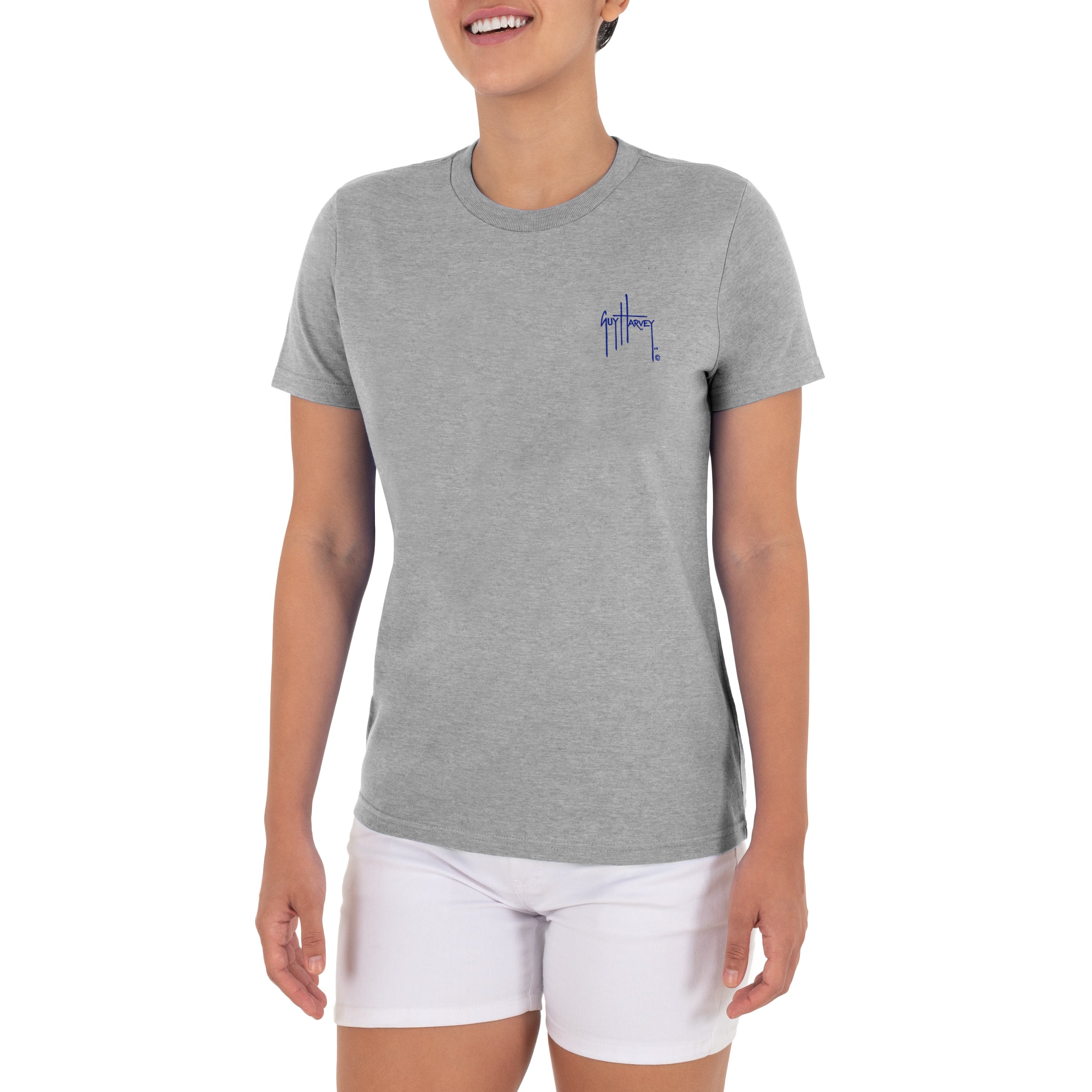 Ladies Hibiscus Dawn Short Sleeve Crew Neck T-Shirt View 6