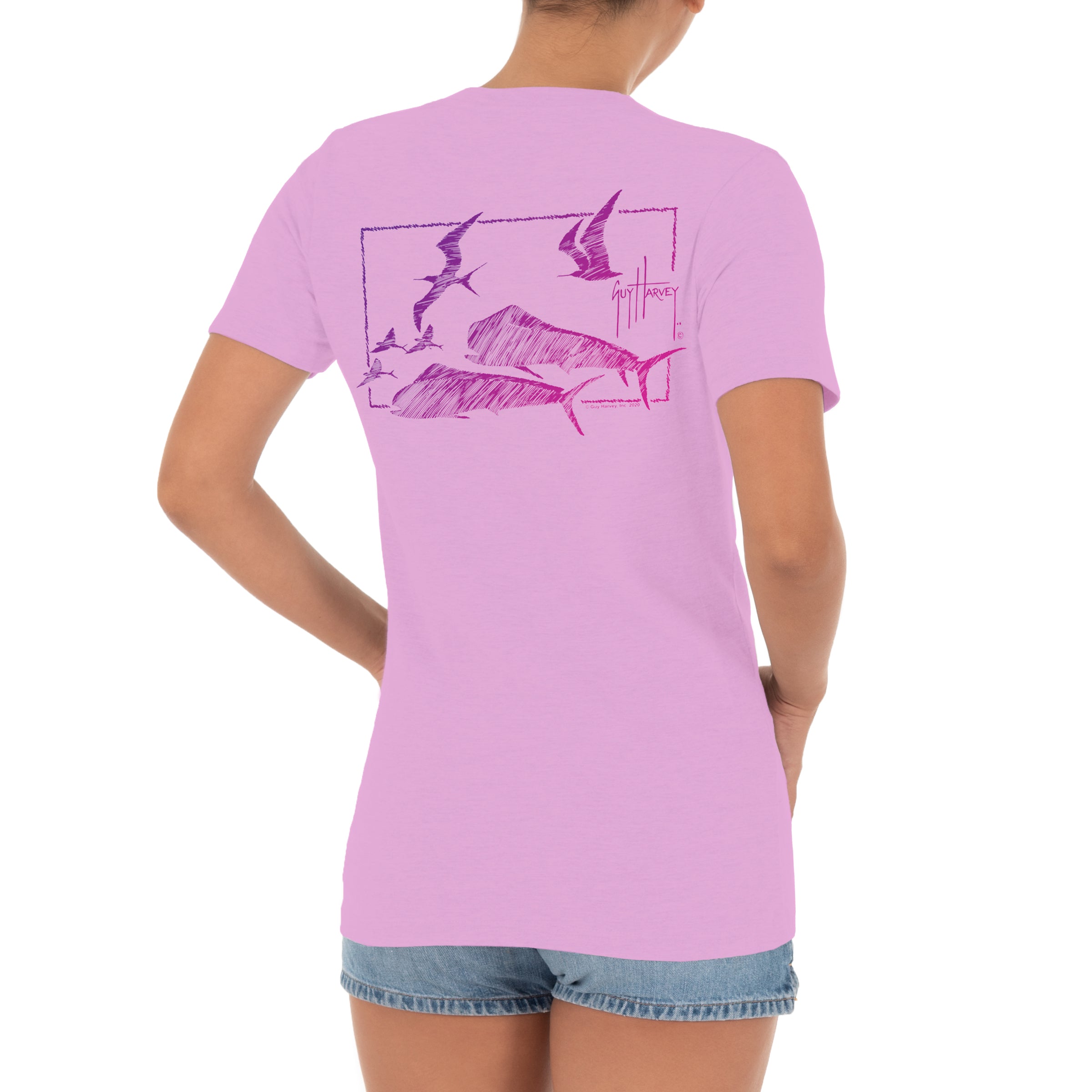 Ladies Mahi Duo Short Sleeve V-Neck T-Shirt View 1