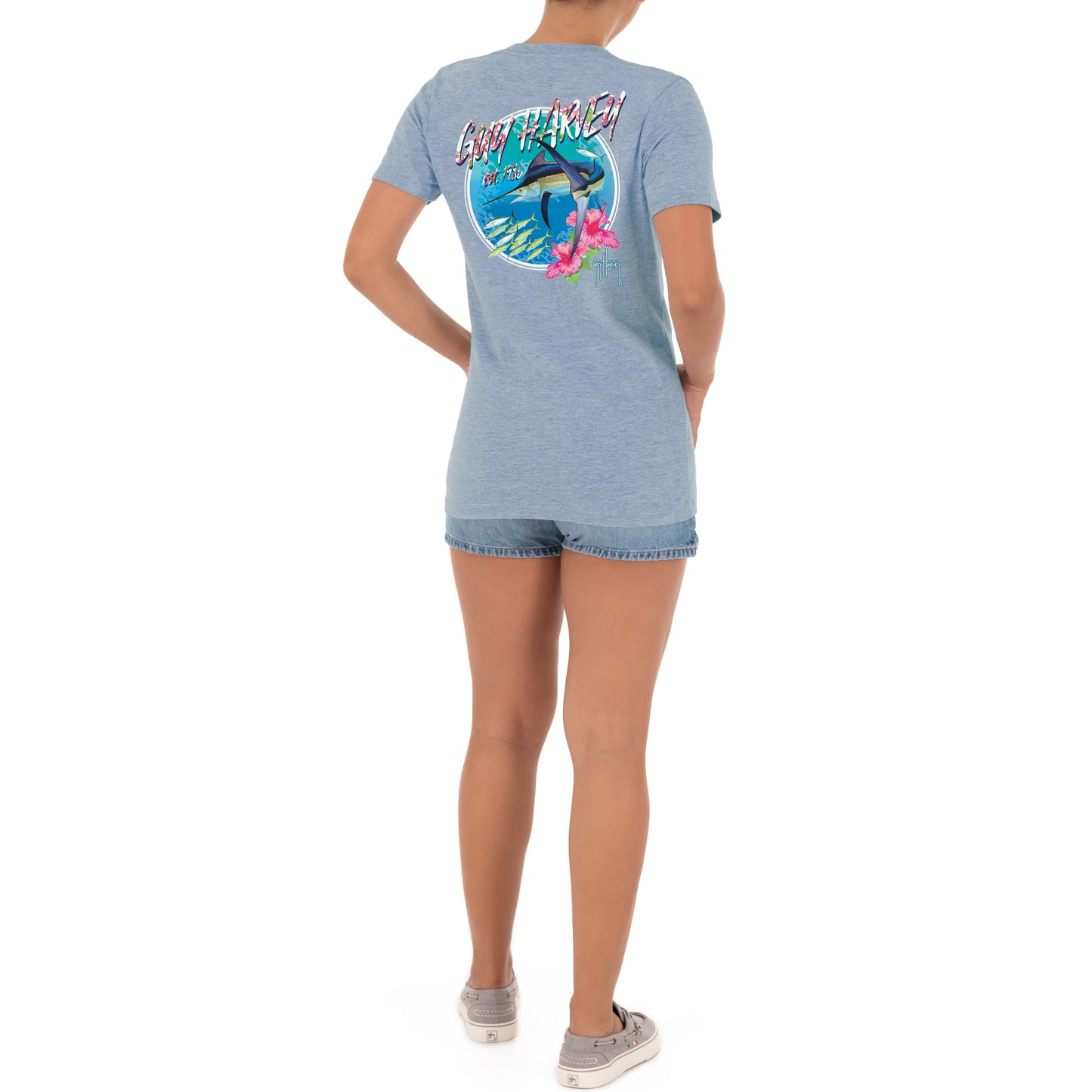 Ladies Marlin Runner Short Sleeve V-Neck T-Shirt View 5