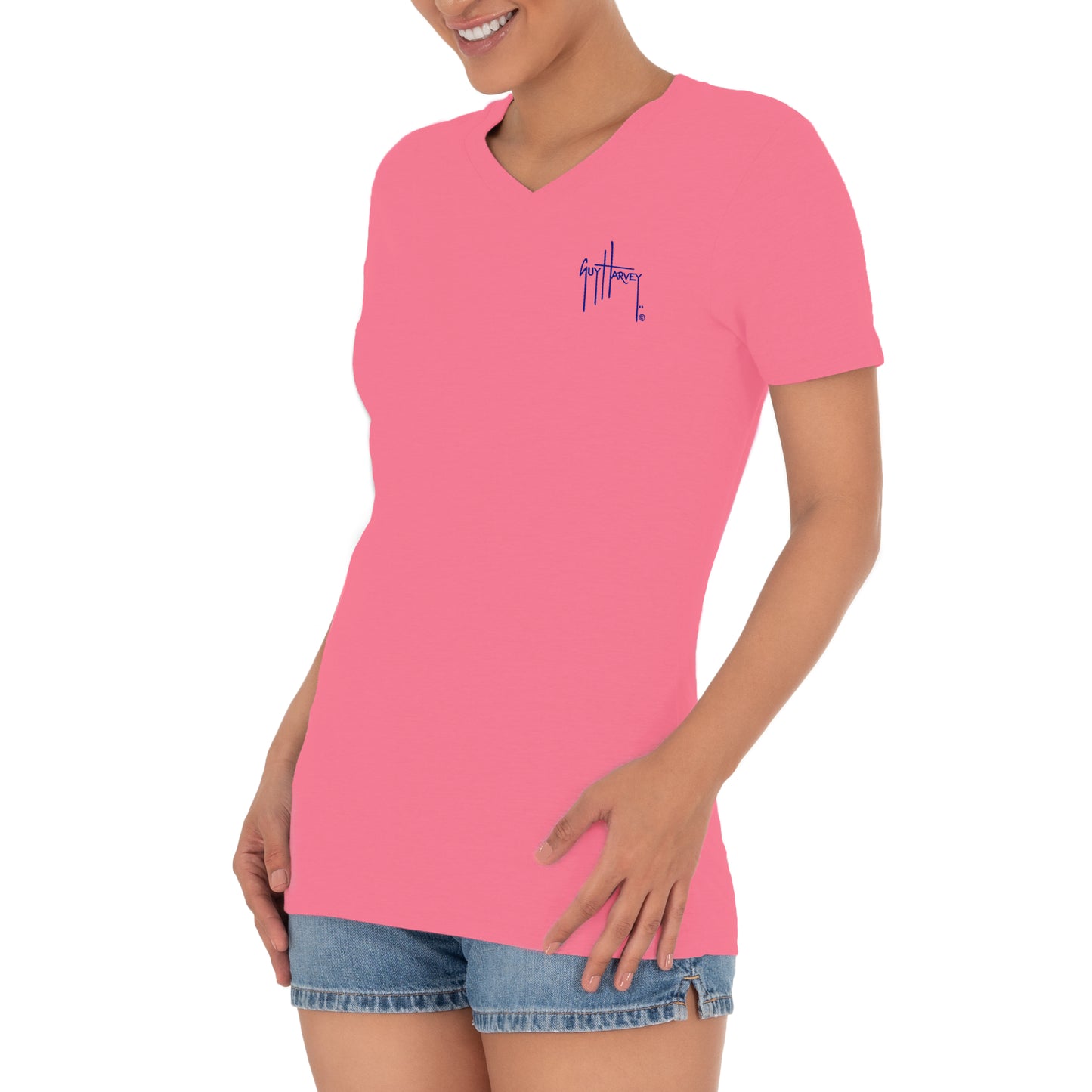 Ladies Marlin Runner Short Sleeve V-Neck T-Shirt View 6