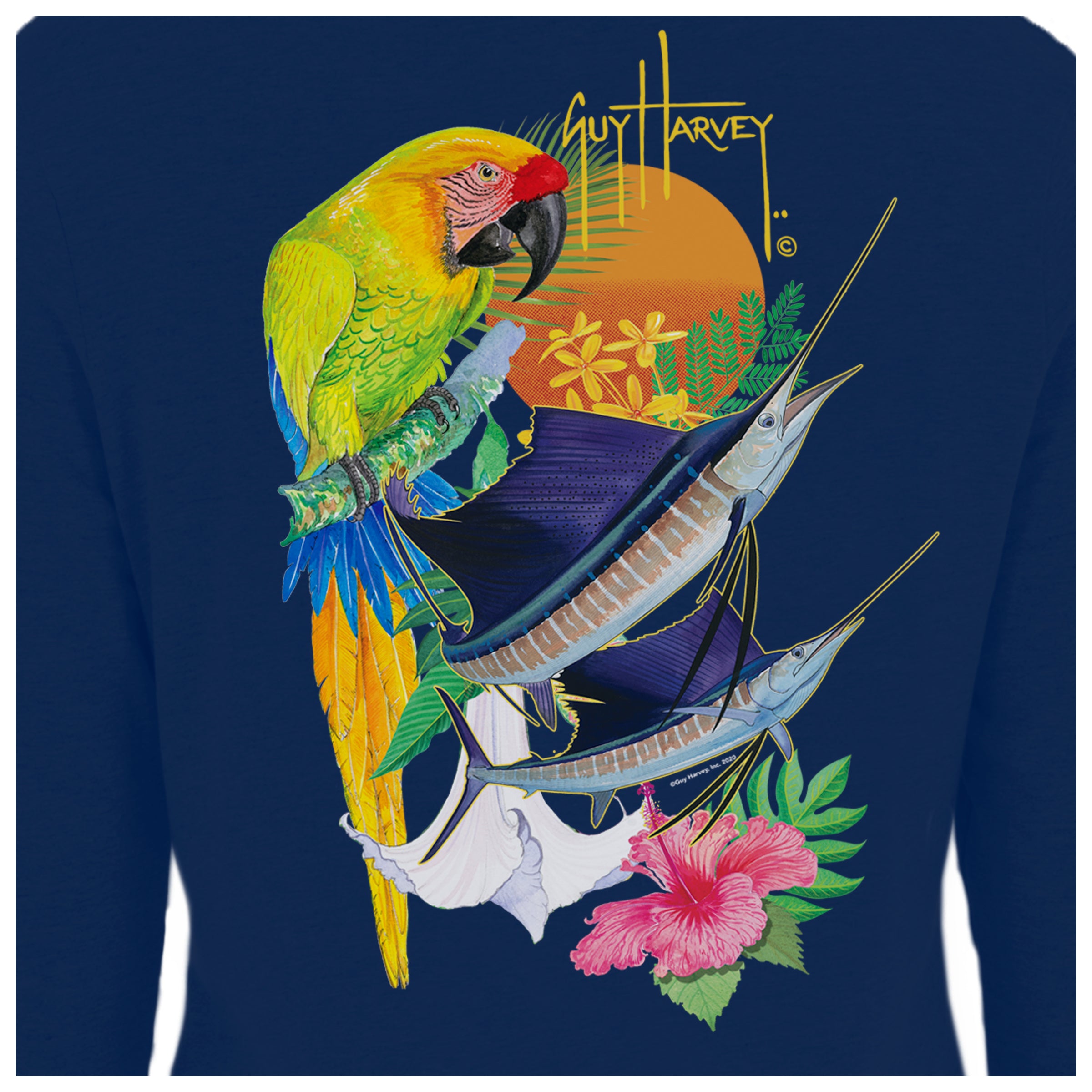 Ladies Sunset Long Sleeve V-Neck T-Shirt View 3