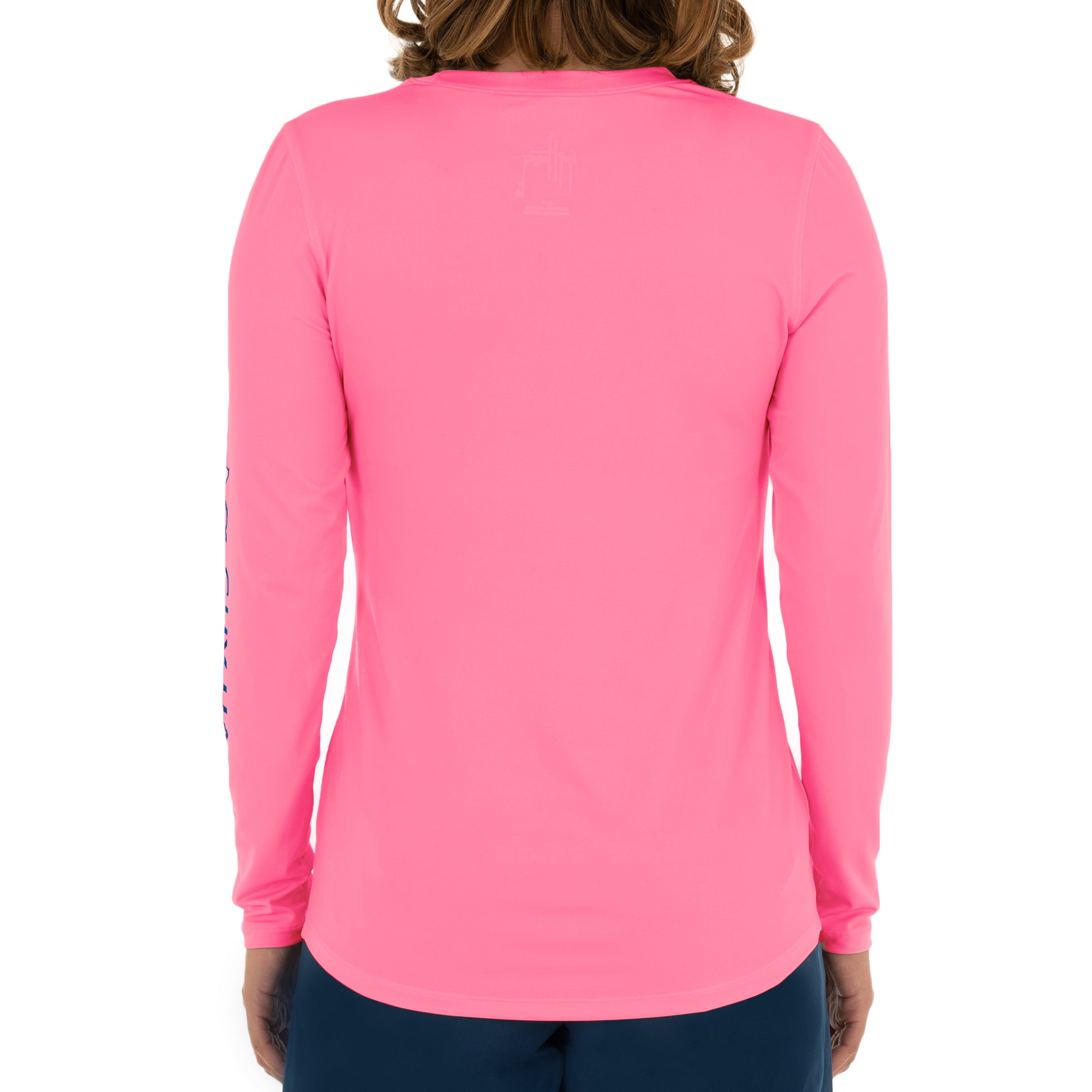 Ladies Core Solid Pink Sun Protection Top View 3