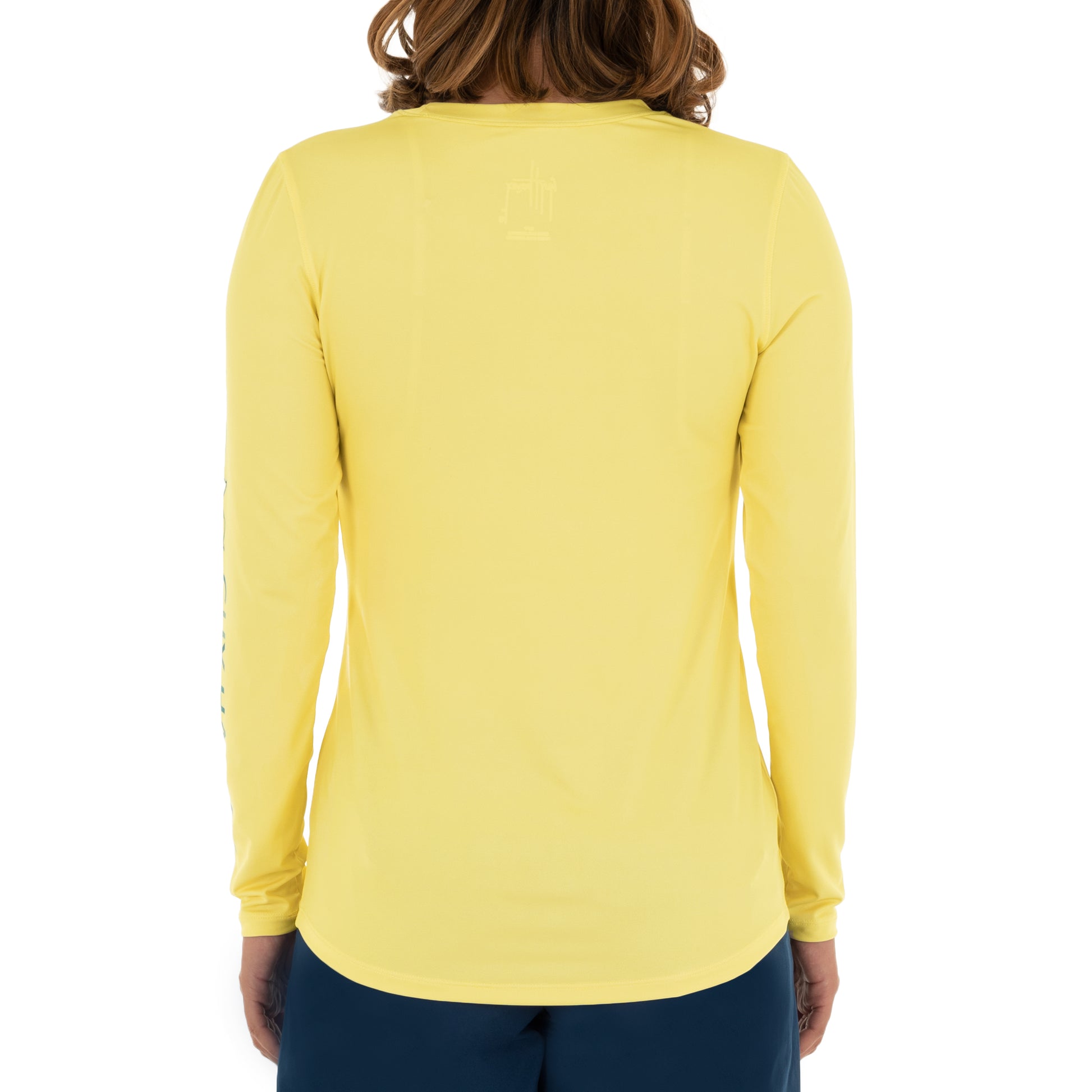 Ladies Core Solid Yellow Sun Protection Top View 4