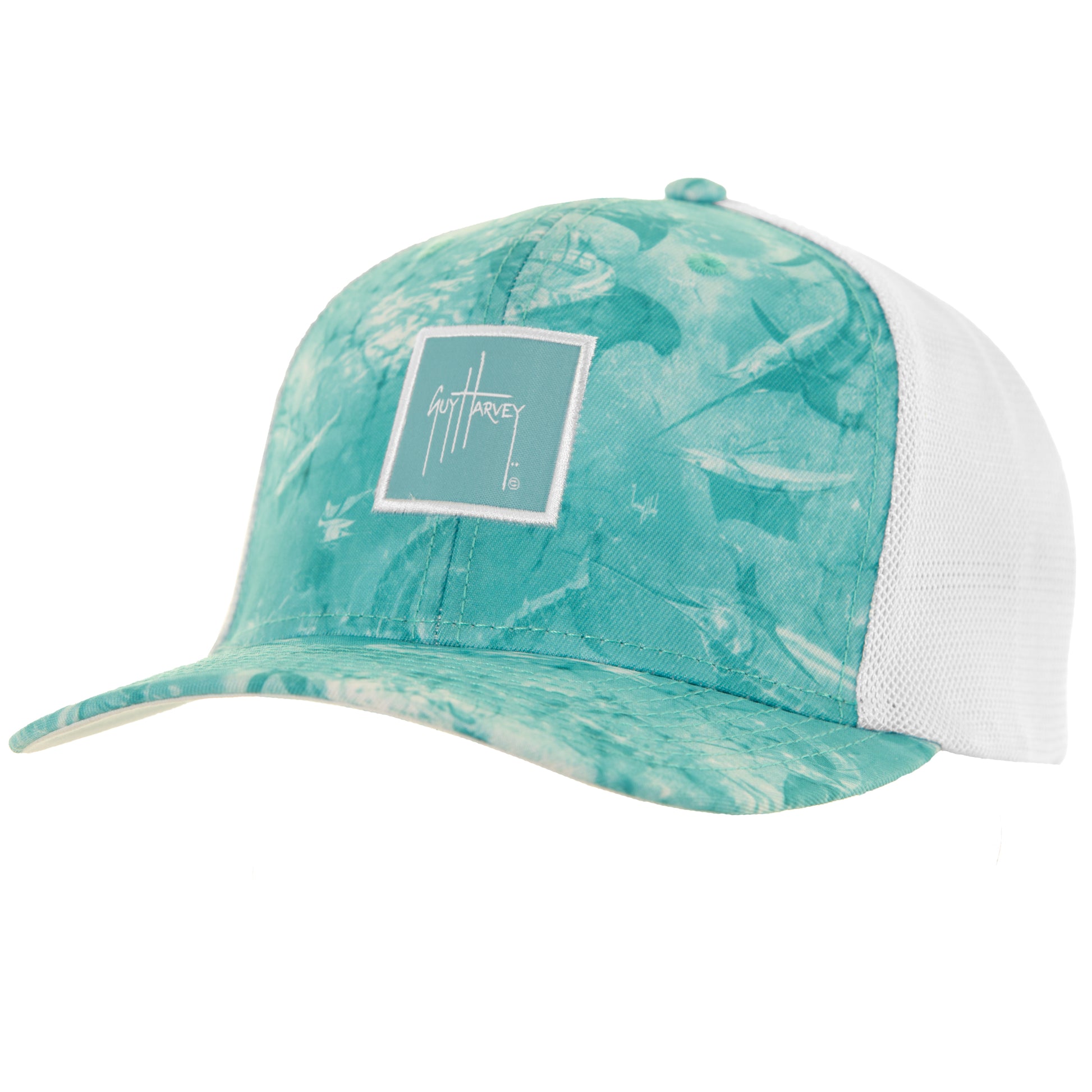 Ladies Saltwater All Over Performance Flex Fitted Trucker Hat View 1