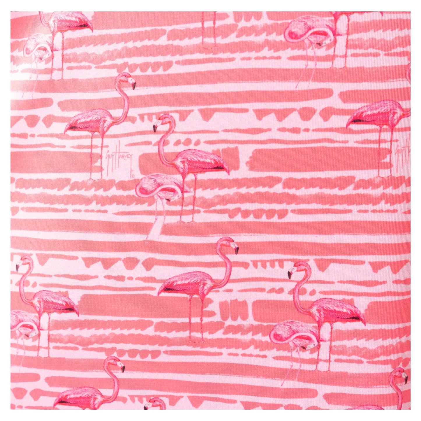 Ladies Flamingo Watercolor Stripes Halter Dress View 3
