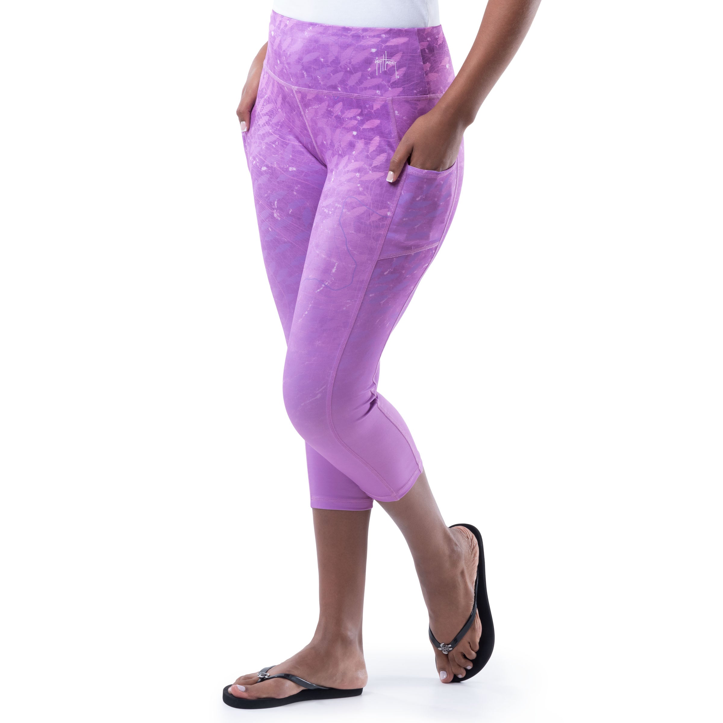 Ladies Purple Radar Yoga Pants View 5