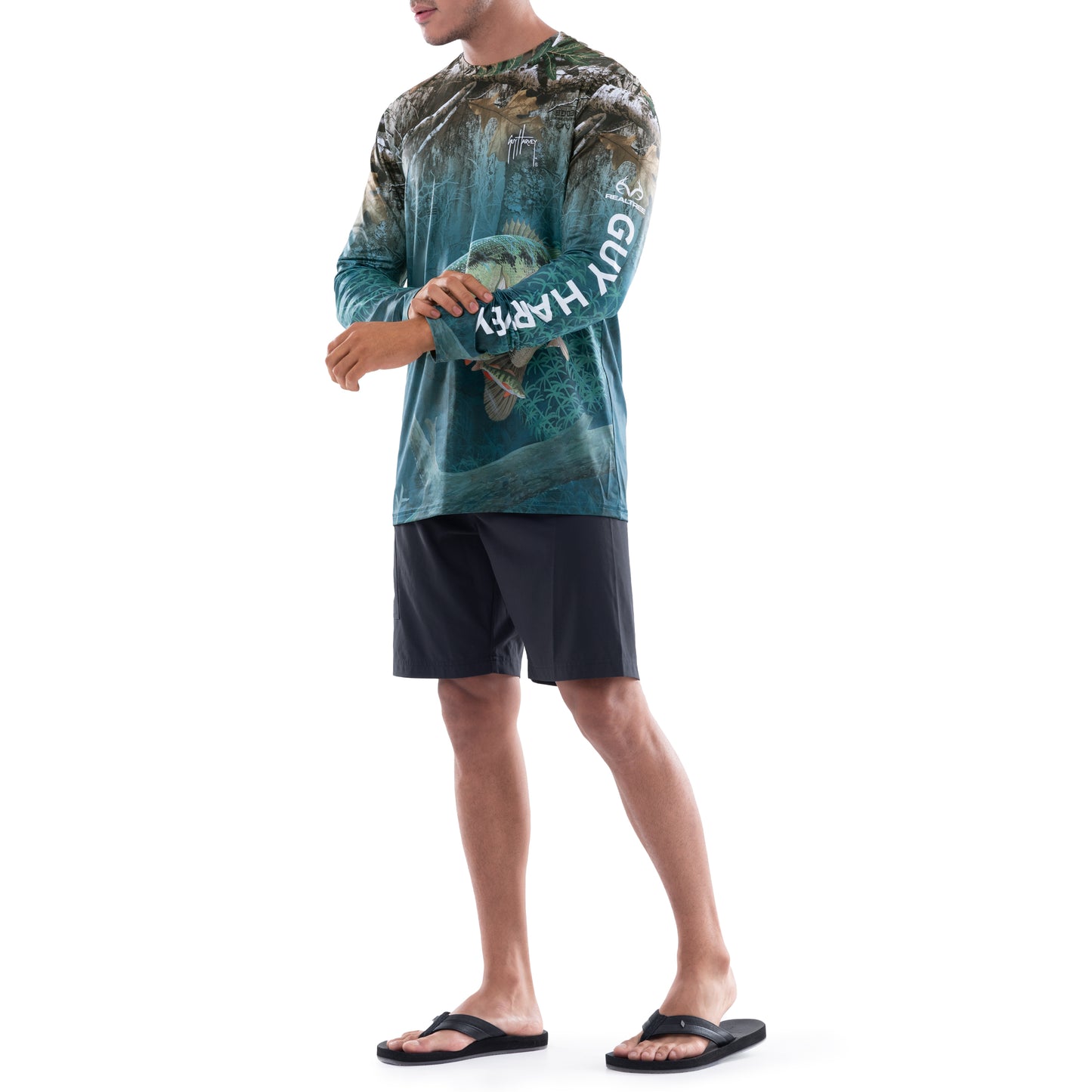 Men's Lake Edge Bass Sun Protection Long Sleeve Shirt View 7