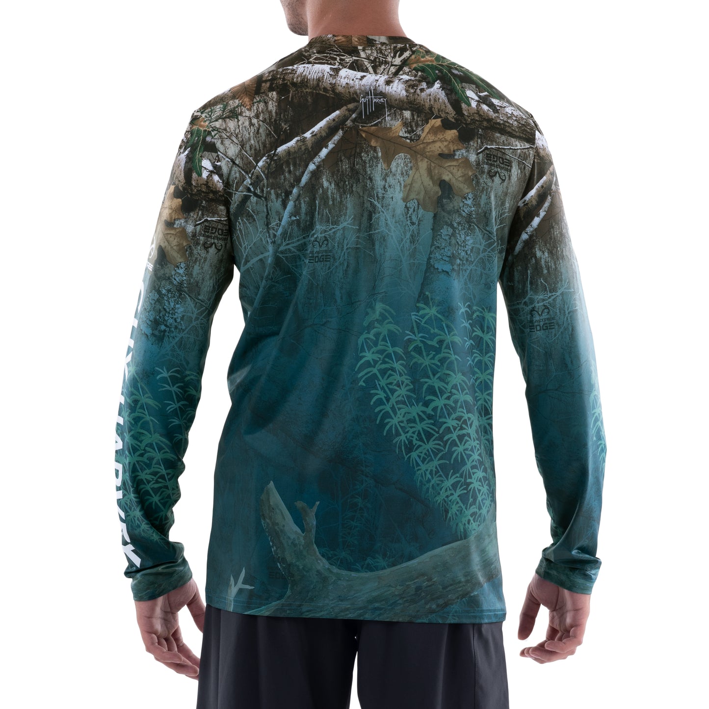 Guy Harvey | Men's Lake Edge Bass Sun Protection Long Sleeve Shirt, Major Brown, Large