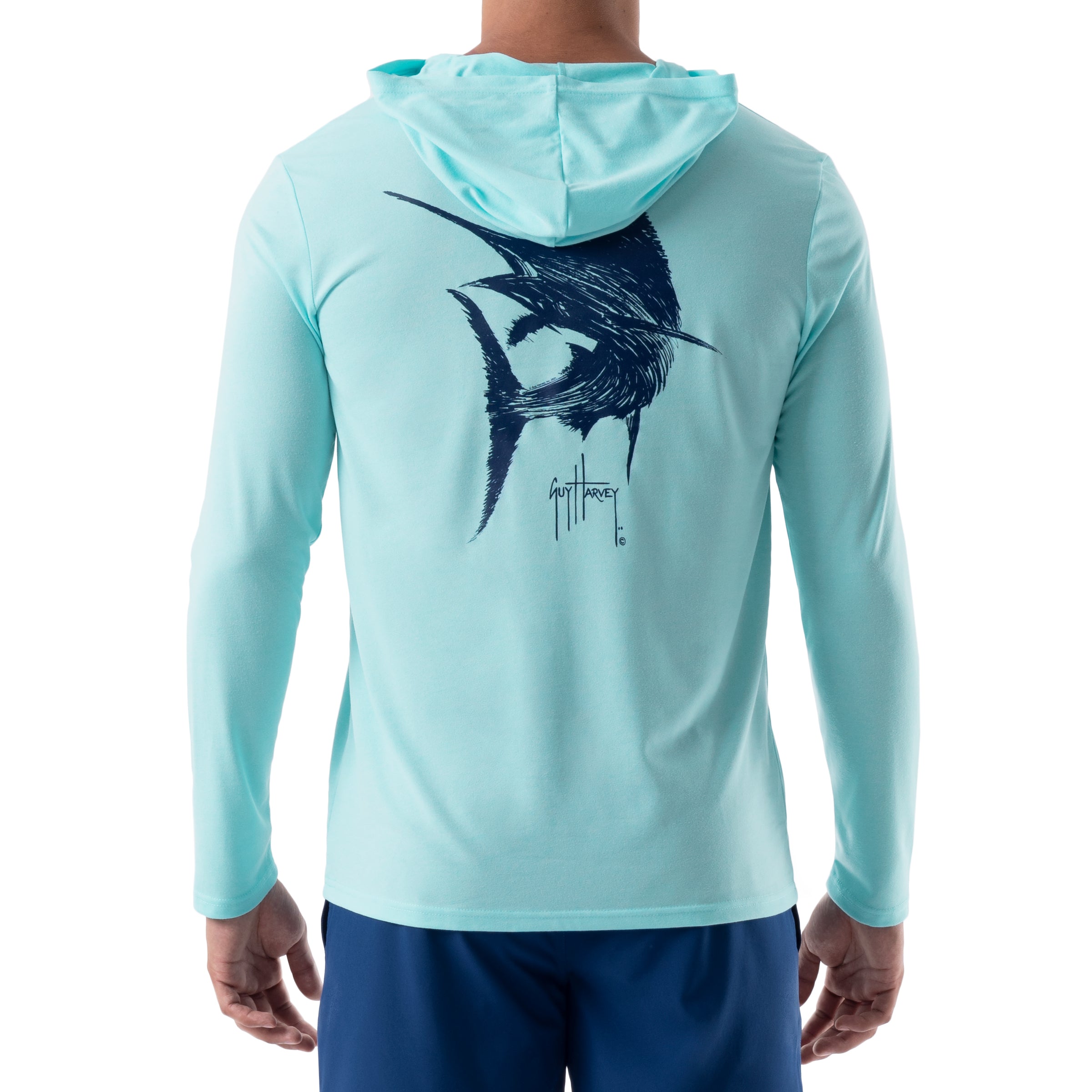 Men's Scribble Marlin Performance Hoodie View 1