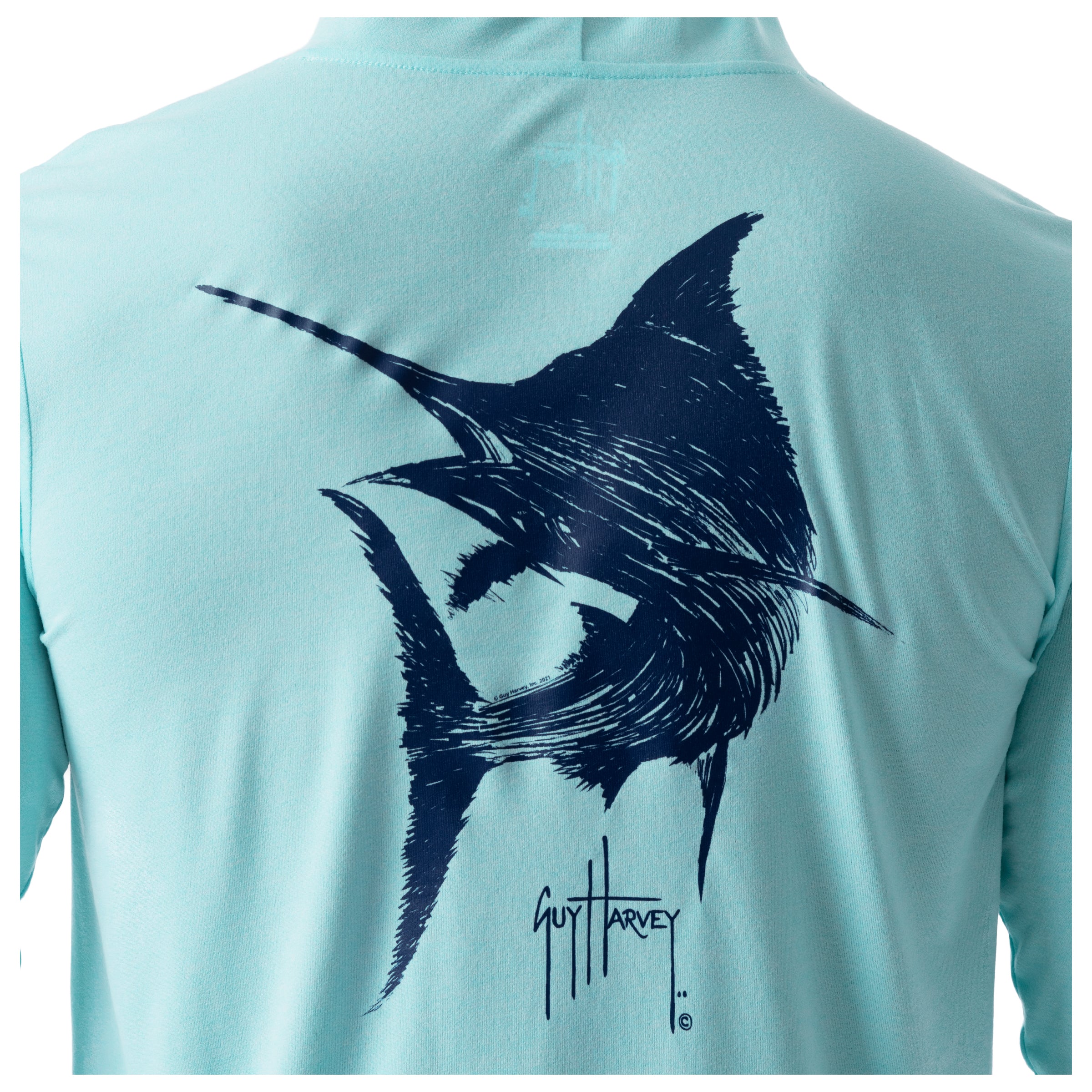 Men's Scribble Marlin Performance Hoodie View 3