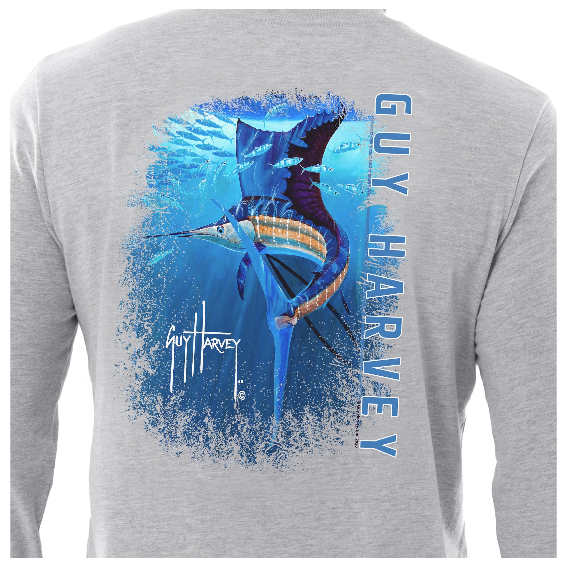 Men's Deep Blue Sail Long Sleeve T-Shirt View 8