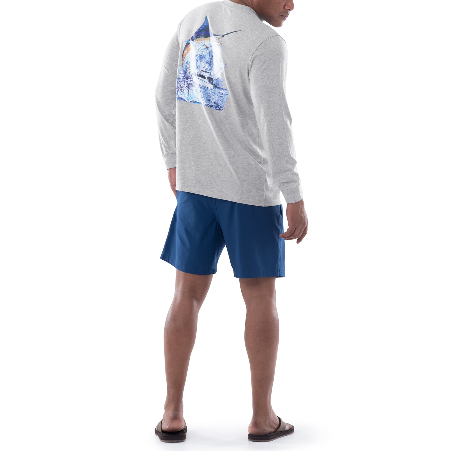 Men's Marlin Boat Long Sleeve T-Shirt View 7