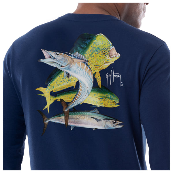 Guy Harvey Flying Fish Dolphin Front & Back-Print T-Shirt