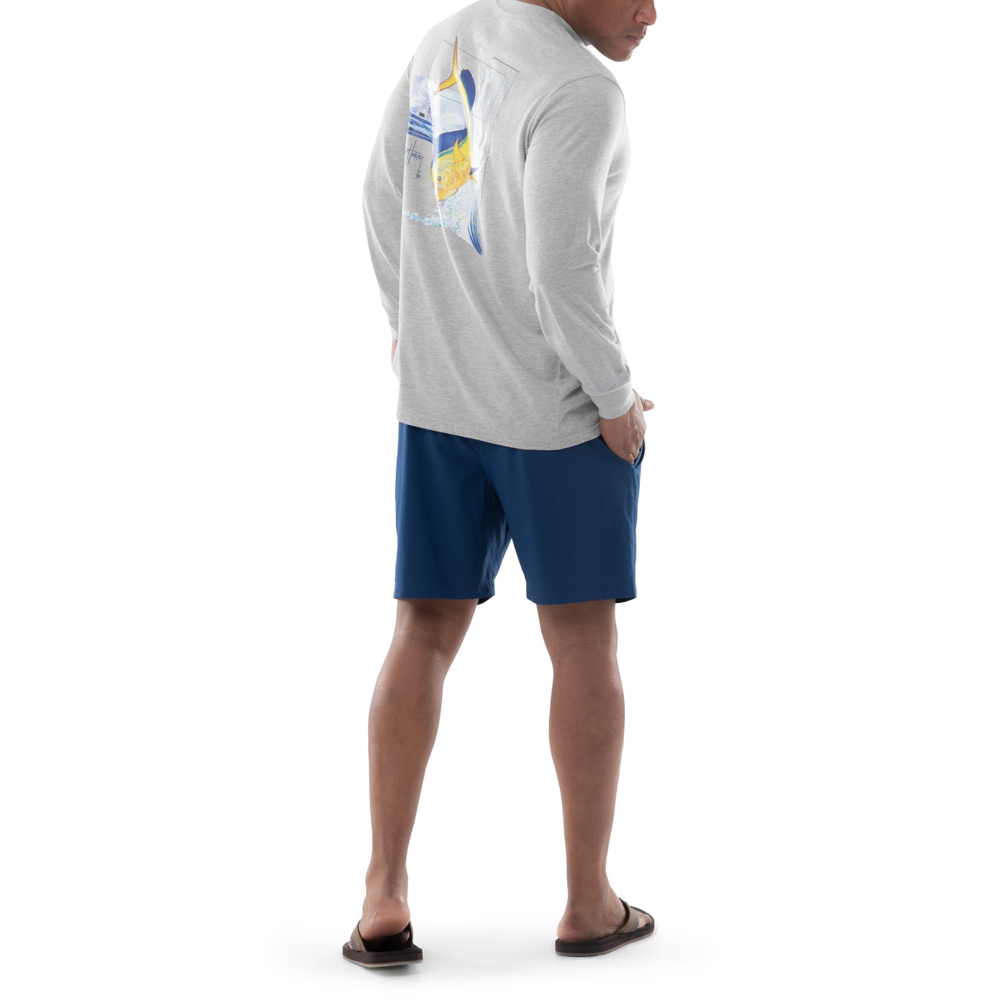 Men's Flip Up Long Sleeve Pocket T-Shirt