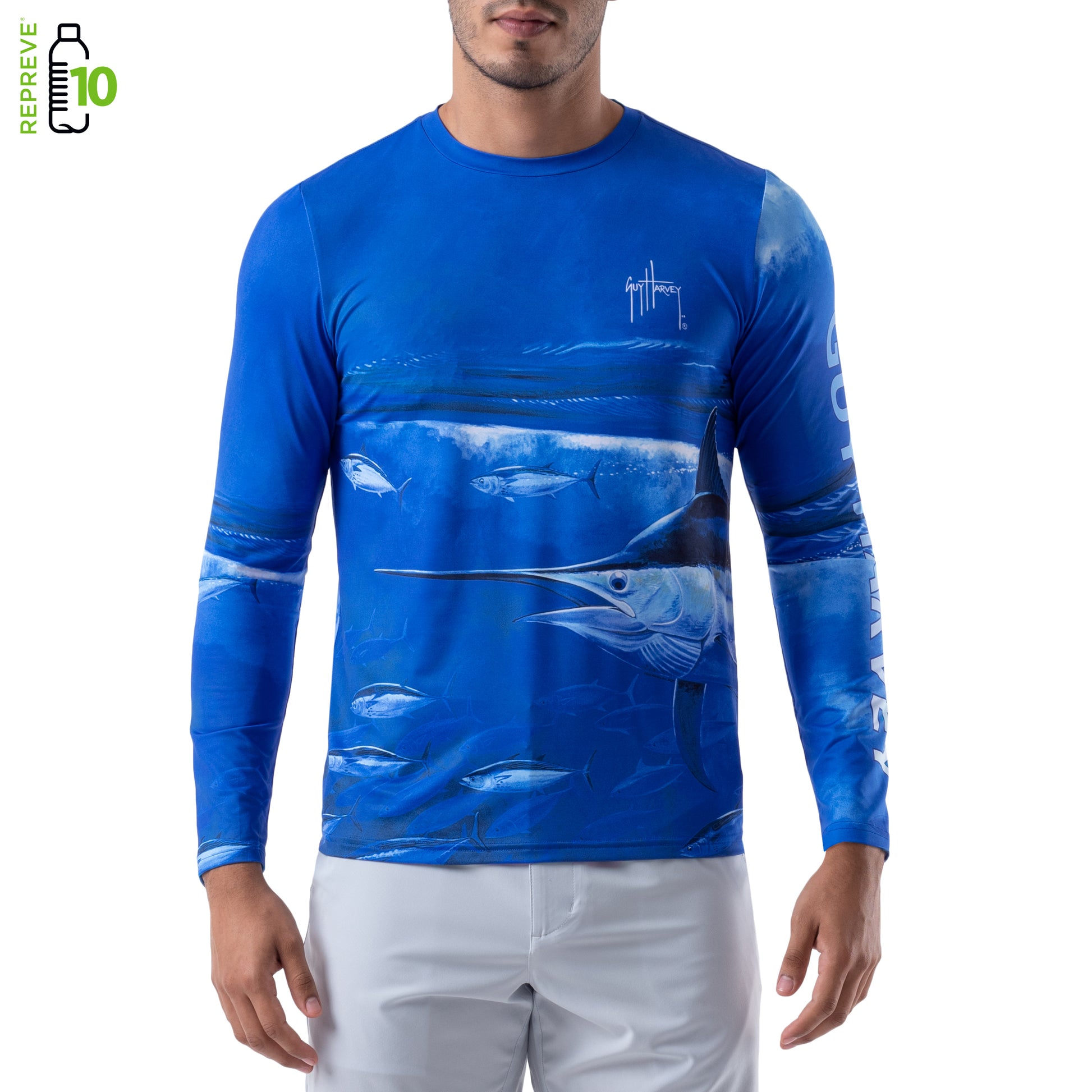 SK Marlin on Chest Long Sleeve UPF 50+ Dry-Fit Shirt – Saltwater Born