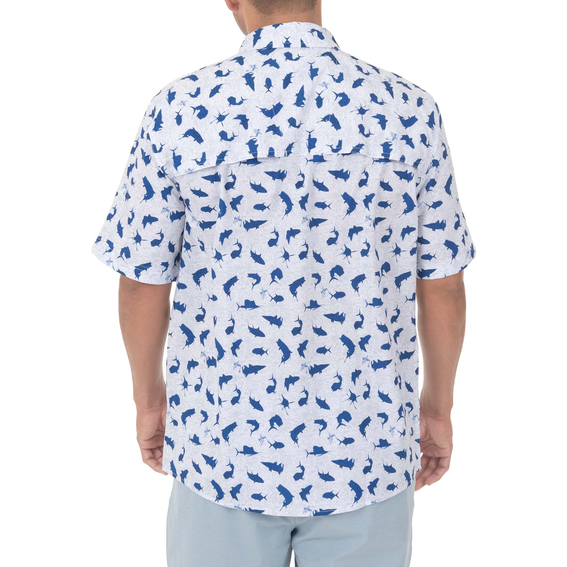 Habit Premier Short Sleeve Fishing Shirt River Blue Men’s Size XXL UPF 40+