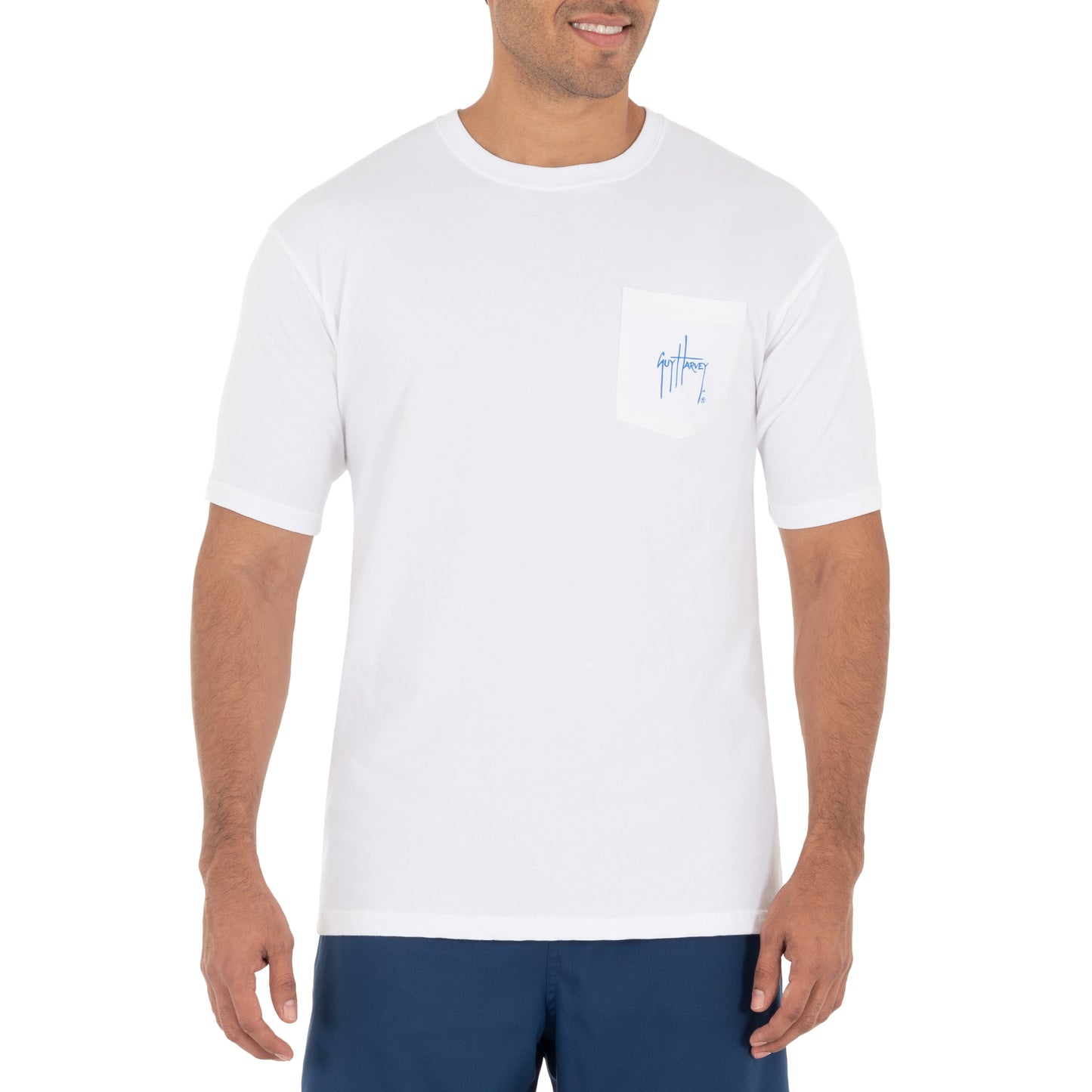 Men's 'Jupiter Lighthouse' Short Sleeve Crew Neck Pocket T-Shirt View 2