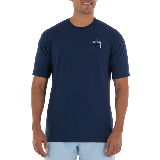 Men's 'Boston Lighthouse' Short Sleeve Crew Neck T-Shirt View 2