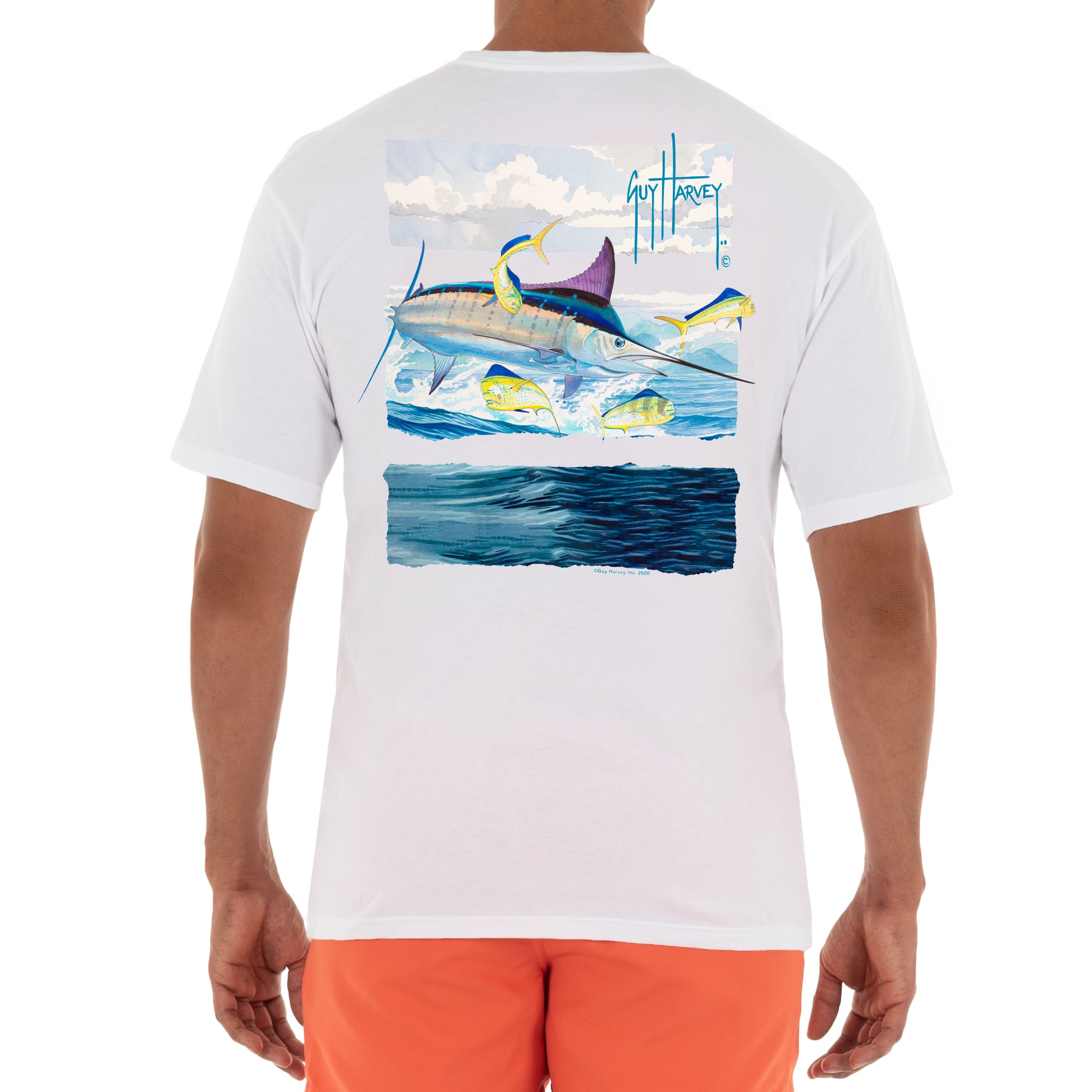Men's Marlin Stripes Short Sleeve Pocket T-Shirt View 1