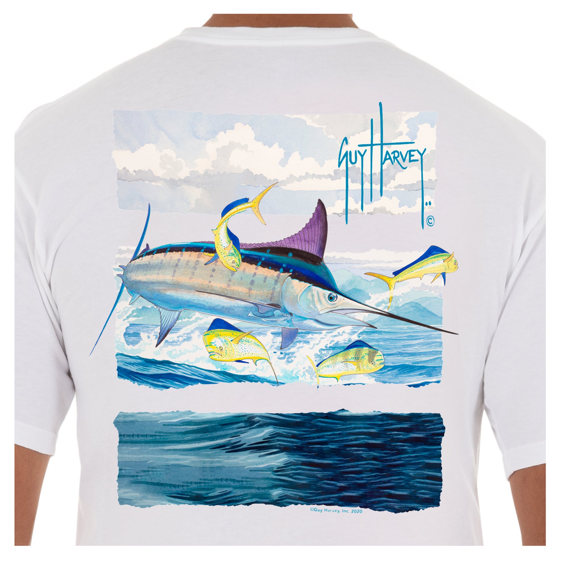 Men's Marlin Stripes Short Sleeve Pocket T-Shirt View 3