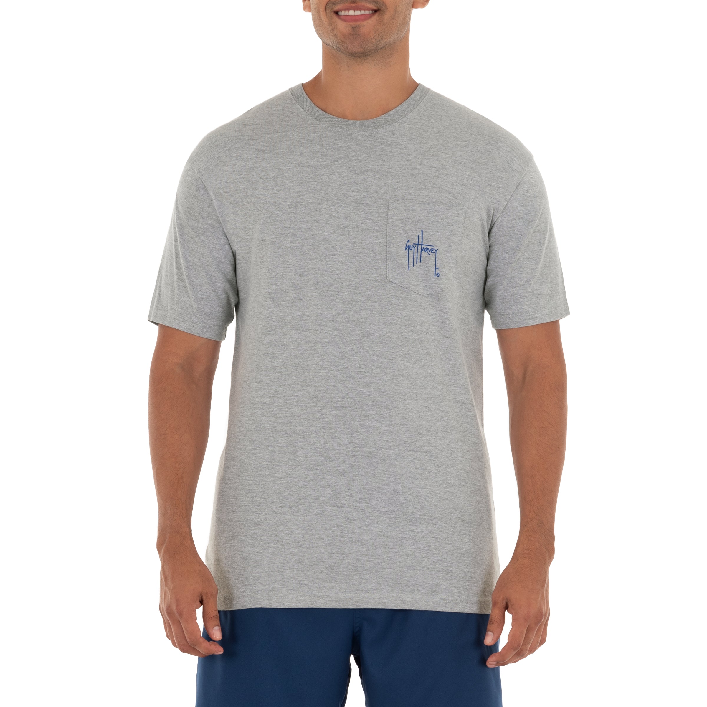 Men's 'Boca Grande Lighthouse' Short Sleeve Crew Neck Pocket T-Shirt View 2