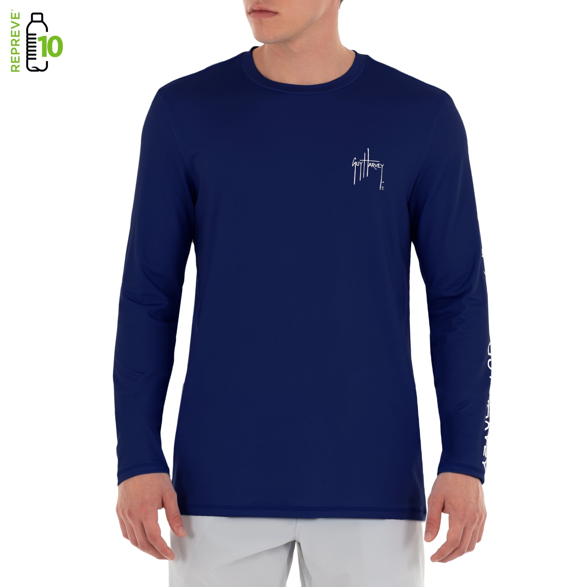 Men's Core Solid Long Sleeve Sun Protection Navy Shirt