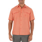 Men's Short Sleeve Heather Textured Cationic Coral Fishing Shirt