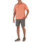 Men's Short Sleeve Heather Textured Cationic Coral Fishing Shirt View 4