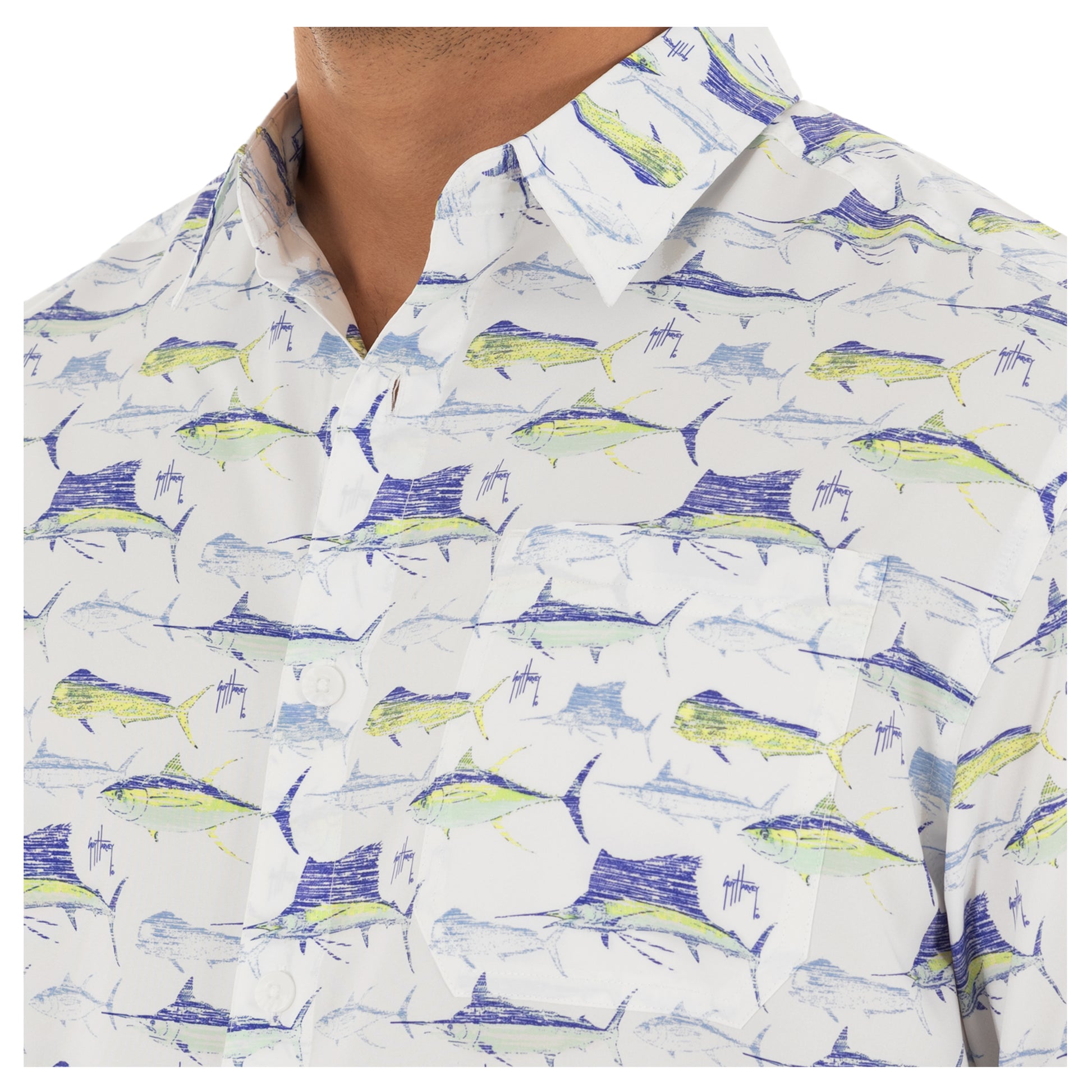 Men's Short Sleeve Scribble Performance Fishing Shirt – Guy Harvey