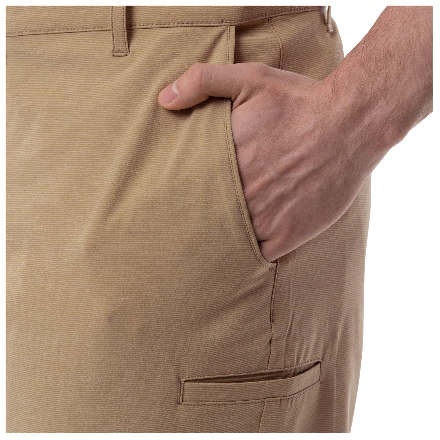 Men's Khaki Performance Hybrid Short 4-Way Stretch View 4