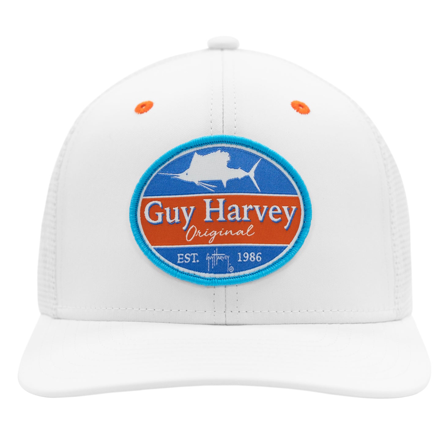 Guy Harvey Classic Fin Woven Performance Flex Trucker Cap