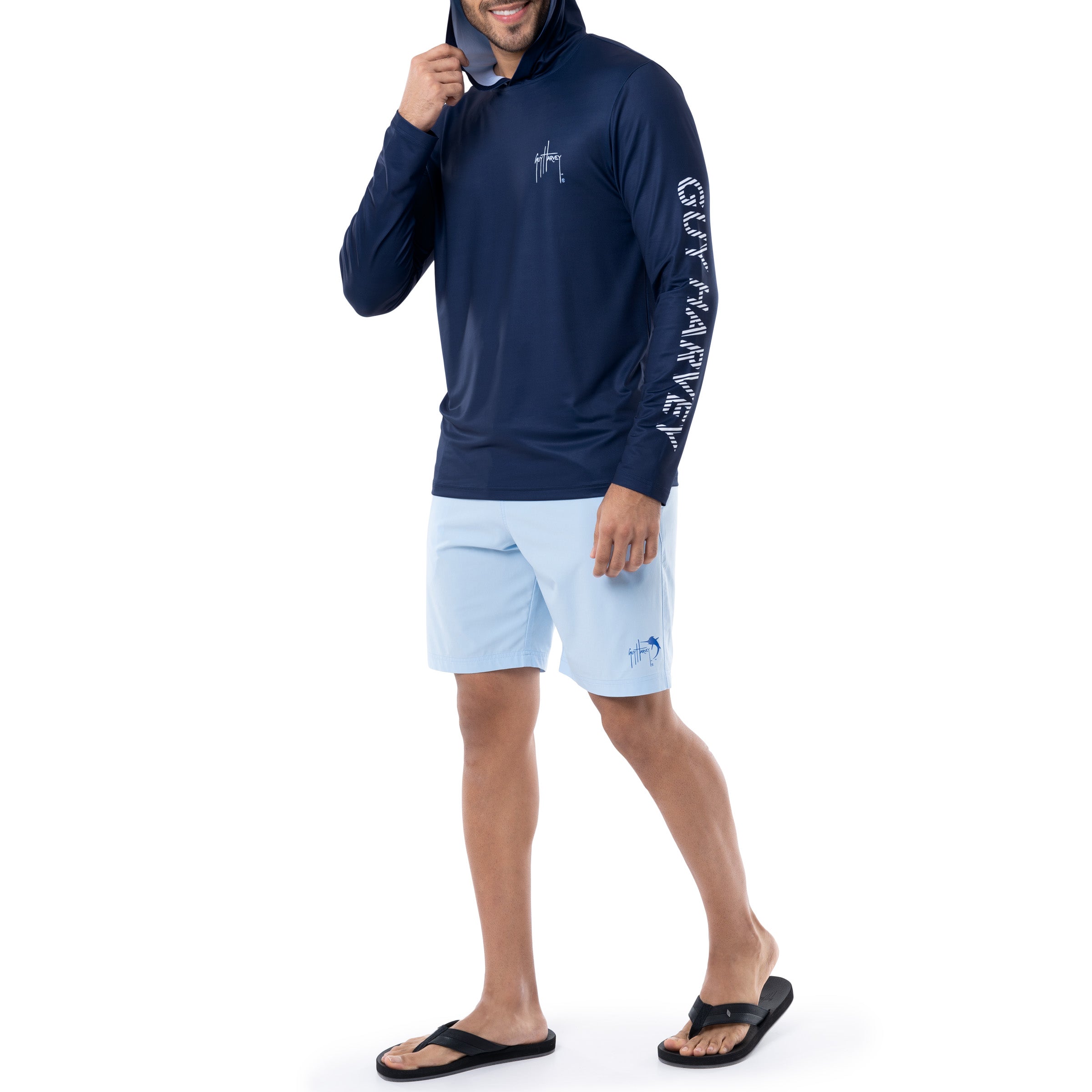 Men's Sailfish Script Long Sleeve Performance Hoodie View 6