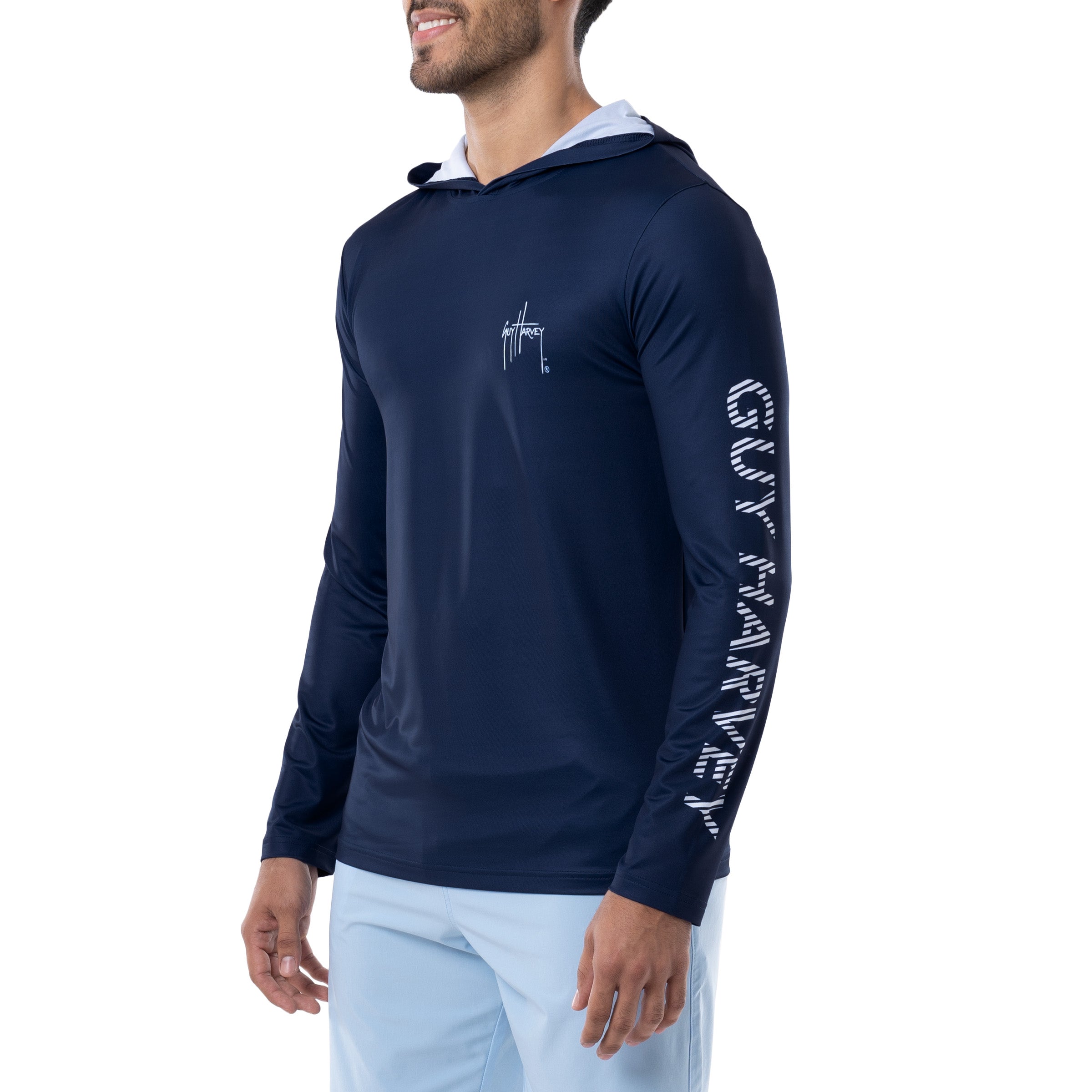 Men's Sailfish Script Long Sleeve Performance Hoodie View 5