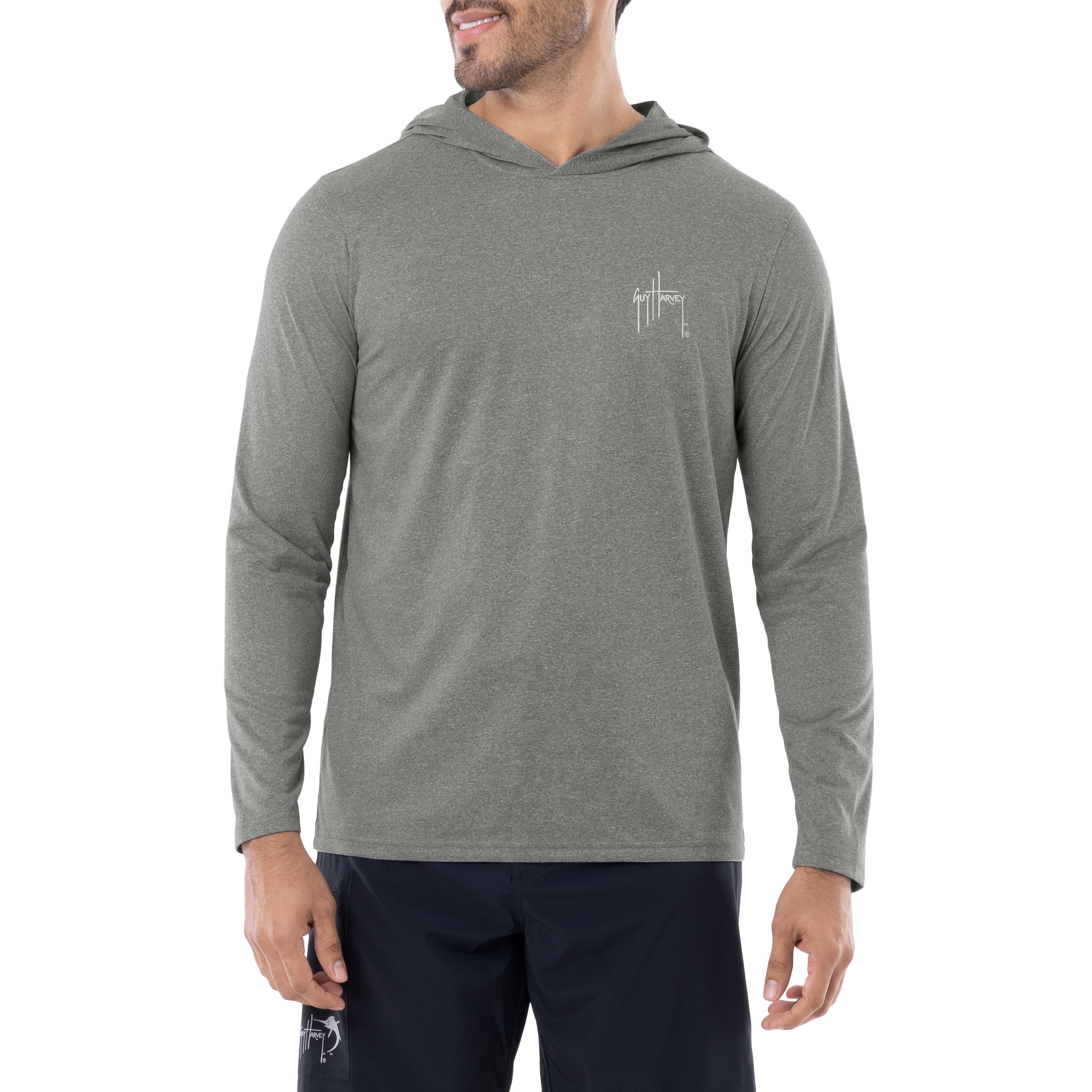 Men's EA Blue Marlin Long Sleeve Performance Hoodie View 2