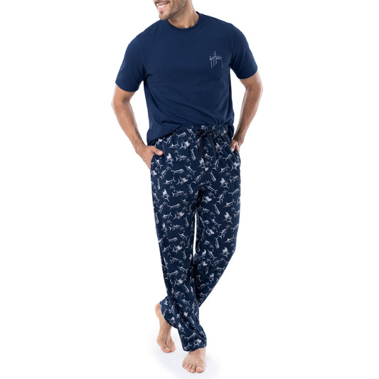 Men's Game Fish Knit Sleep Pant + T-Shirt Bundle View 1