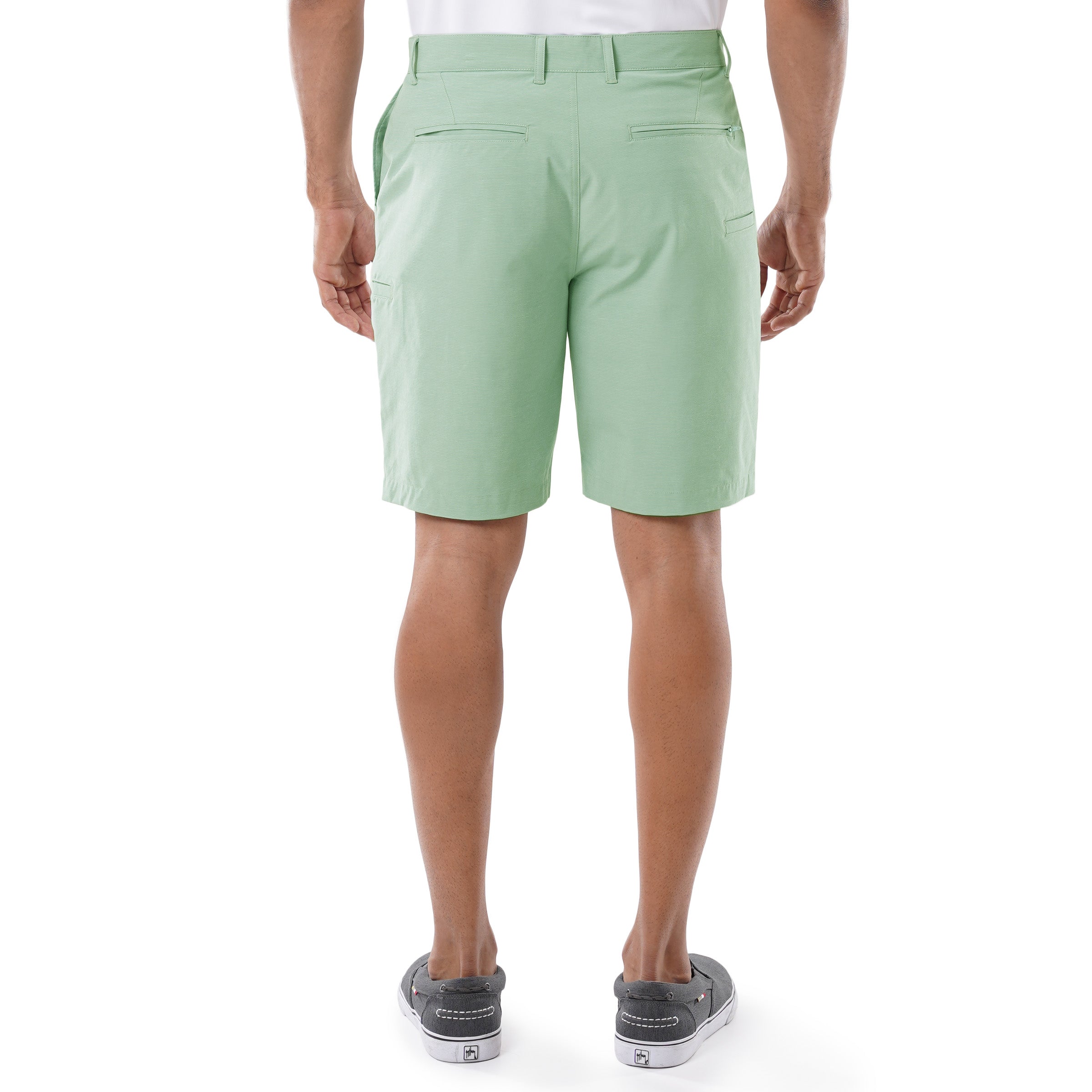 Men's Green Performance Hybrid Short 4-Way Stretch View 2