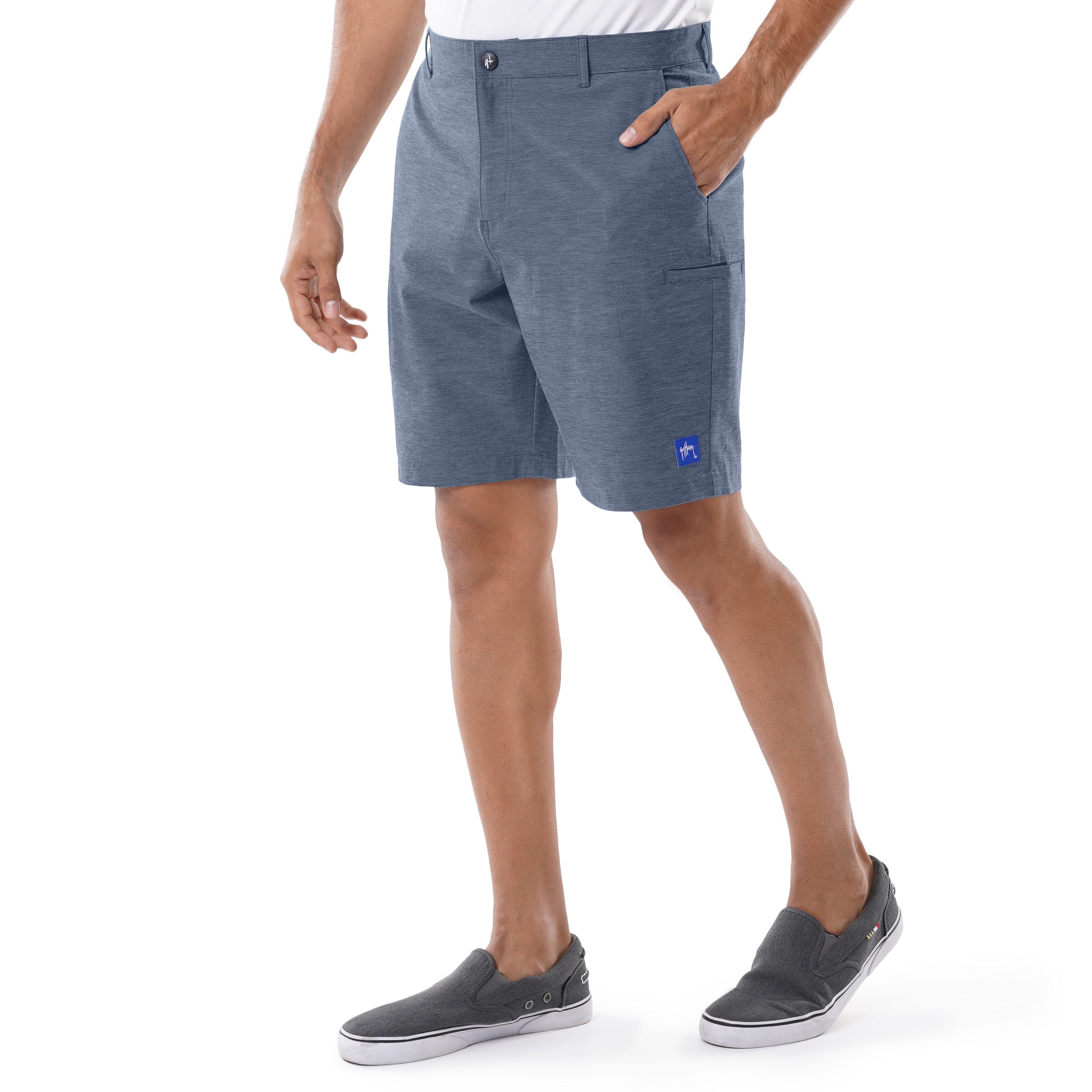 Men's Navy Performance Hybrid Short 4-Way Stretch View 3