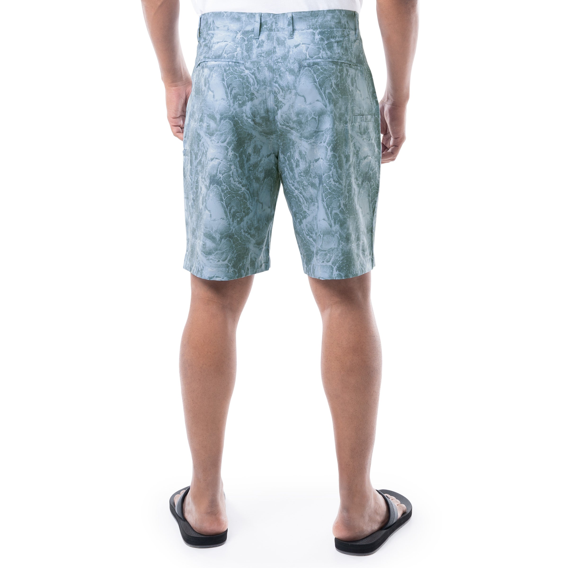 Mens 9" Ocean Blue Printed Hybrid Short View 2