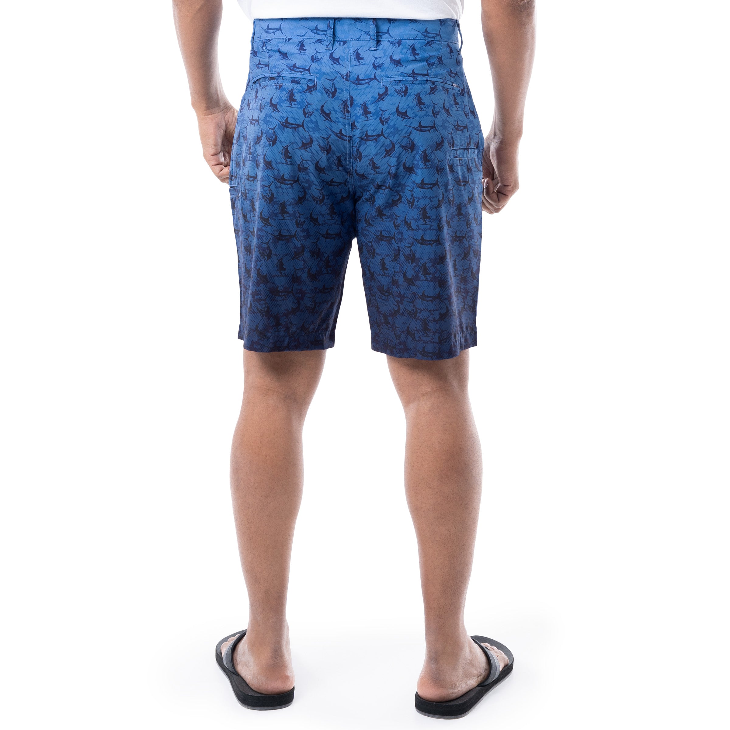 Mens 9" Marlin Seas Printed Hybrid Performance Short View 2