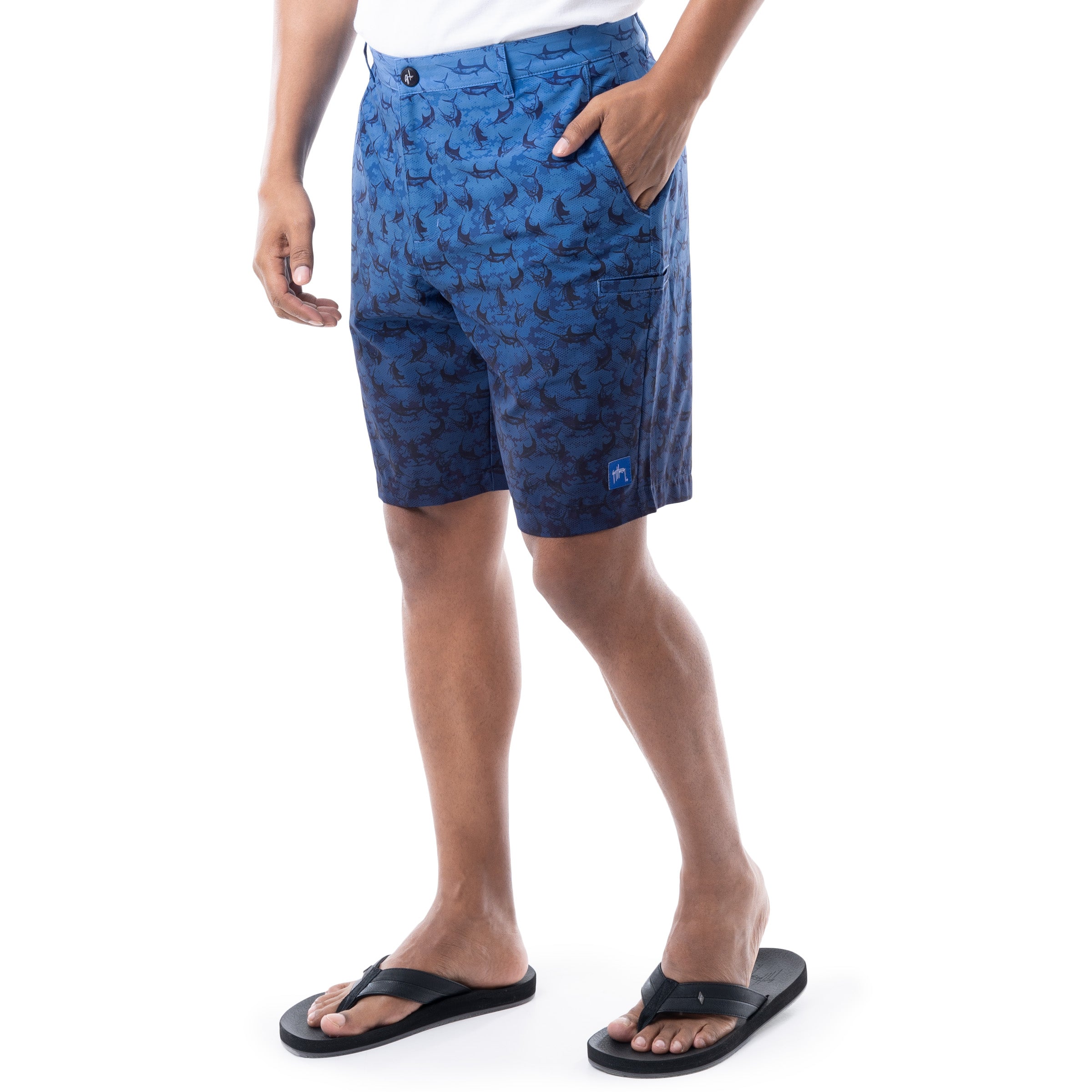 Mens 9" Marlin Seas Printed Hybrid Performance Short View 3