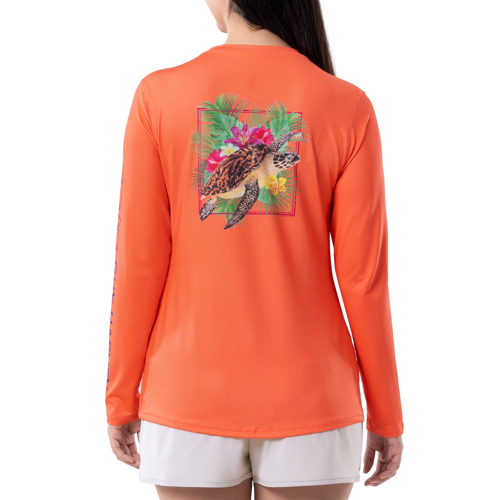 Ladies Burst of Florals Long Sleeve Sun Protection Shirt View 1