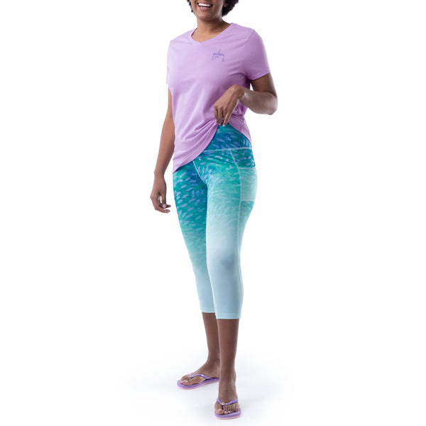 Ladies Purple Radar Yoga Pants – Guy Harvey