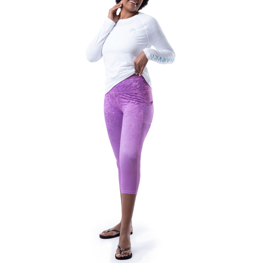 Ladies Purple Radar Yoga Pants View 1