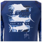 Men's Deep Blue Ranglan Long Sleeve Performance Shirt View 3