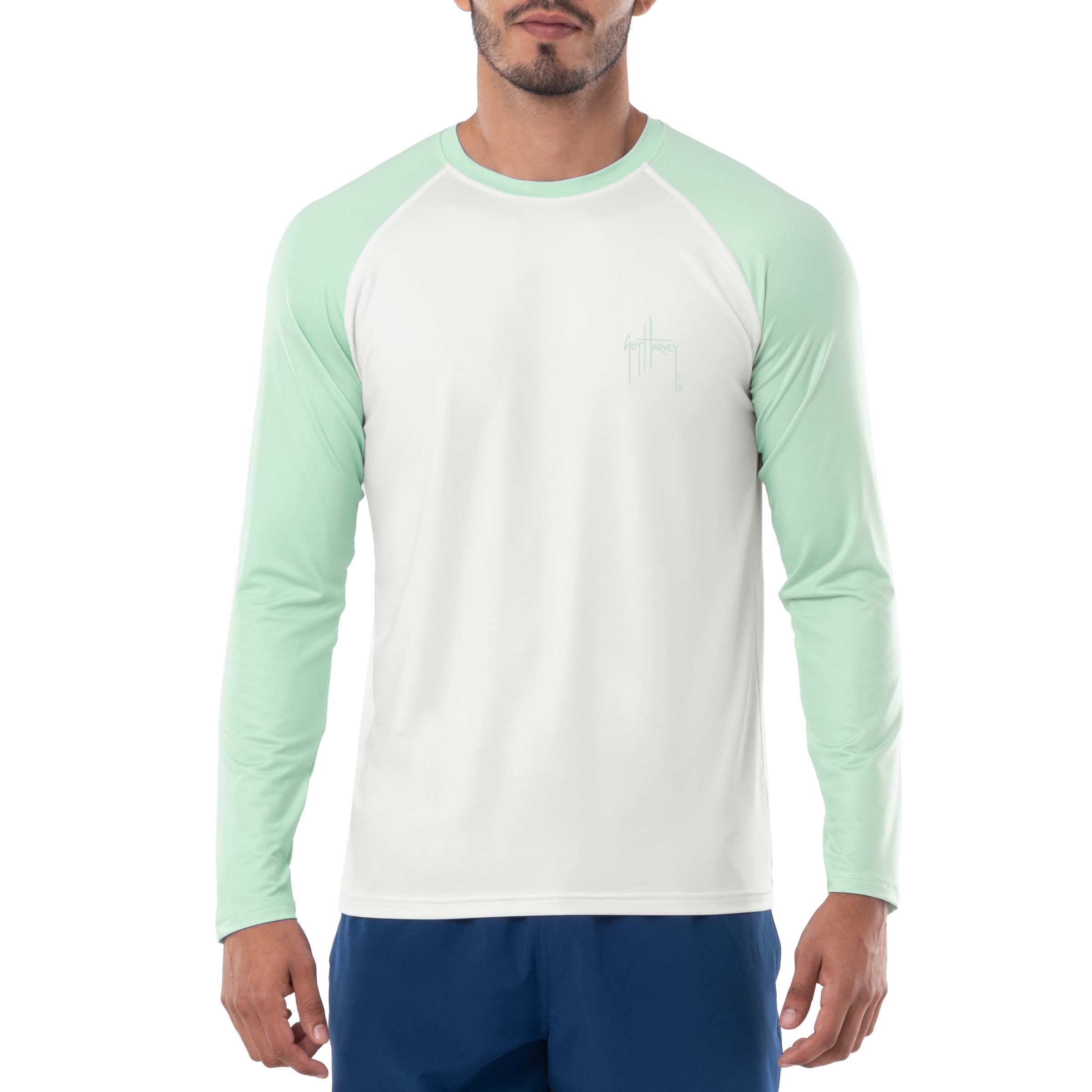 Men's Sunset Sailfish Colorblocked Sun Protection Top View 2