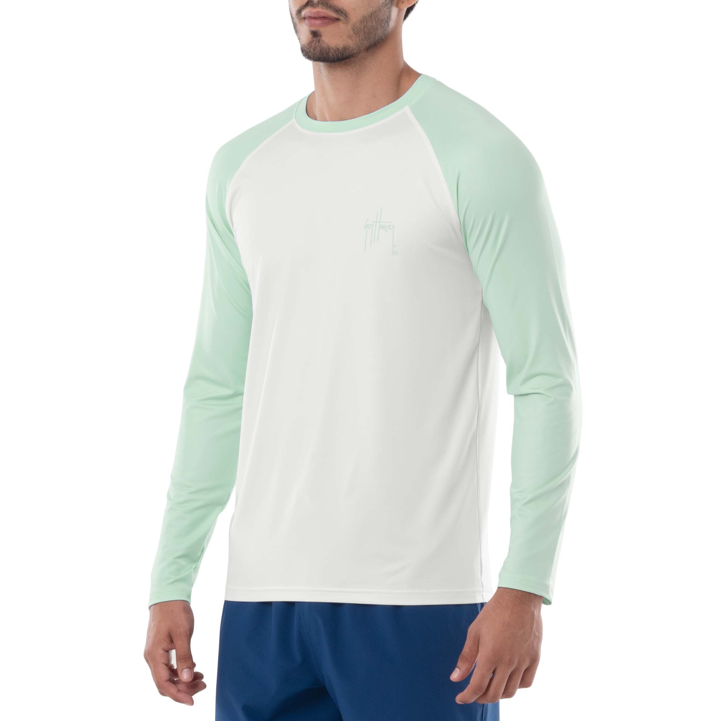 Men's Sunset Sailfish Colorblocked Sun Protection Top View 4