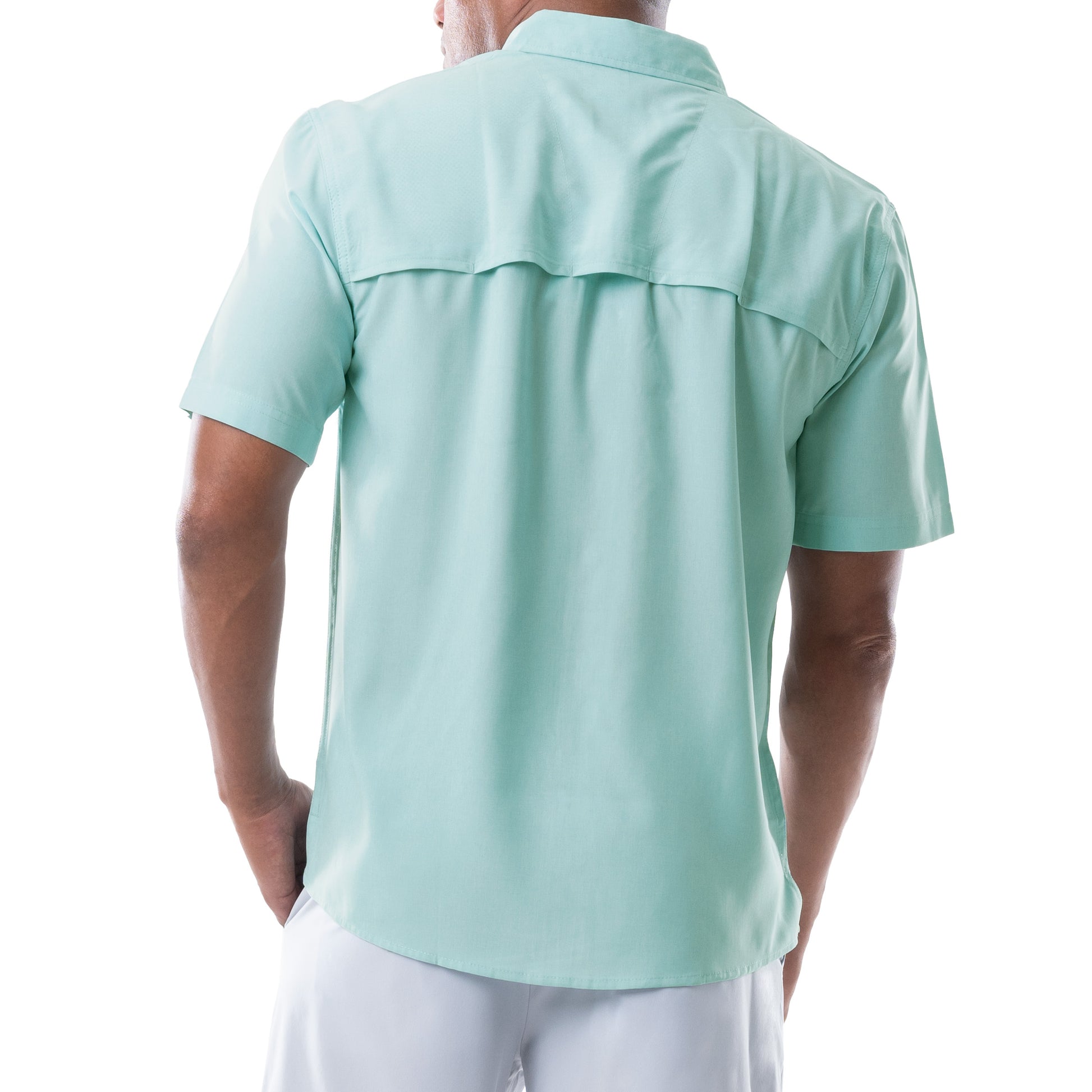 Guy Harvey | Men's Long Sleeve Heather Textured Cationic Coral Fishing Shirt, Medium